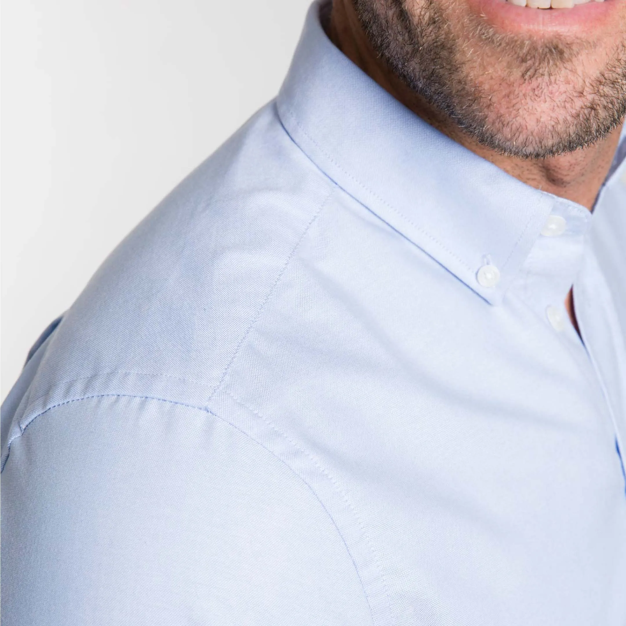 Blue Oxford Wrinkle Free Short Sleeve Shirt sold by Ash & Erie product image thumbnail 4