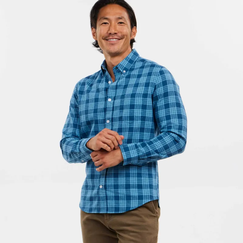 Horizon Plaid Linen Shirt sold by Ash & Erie