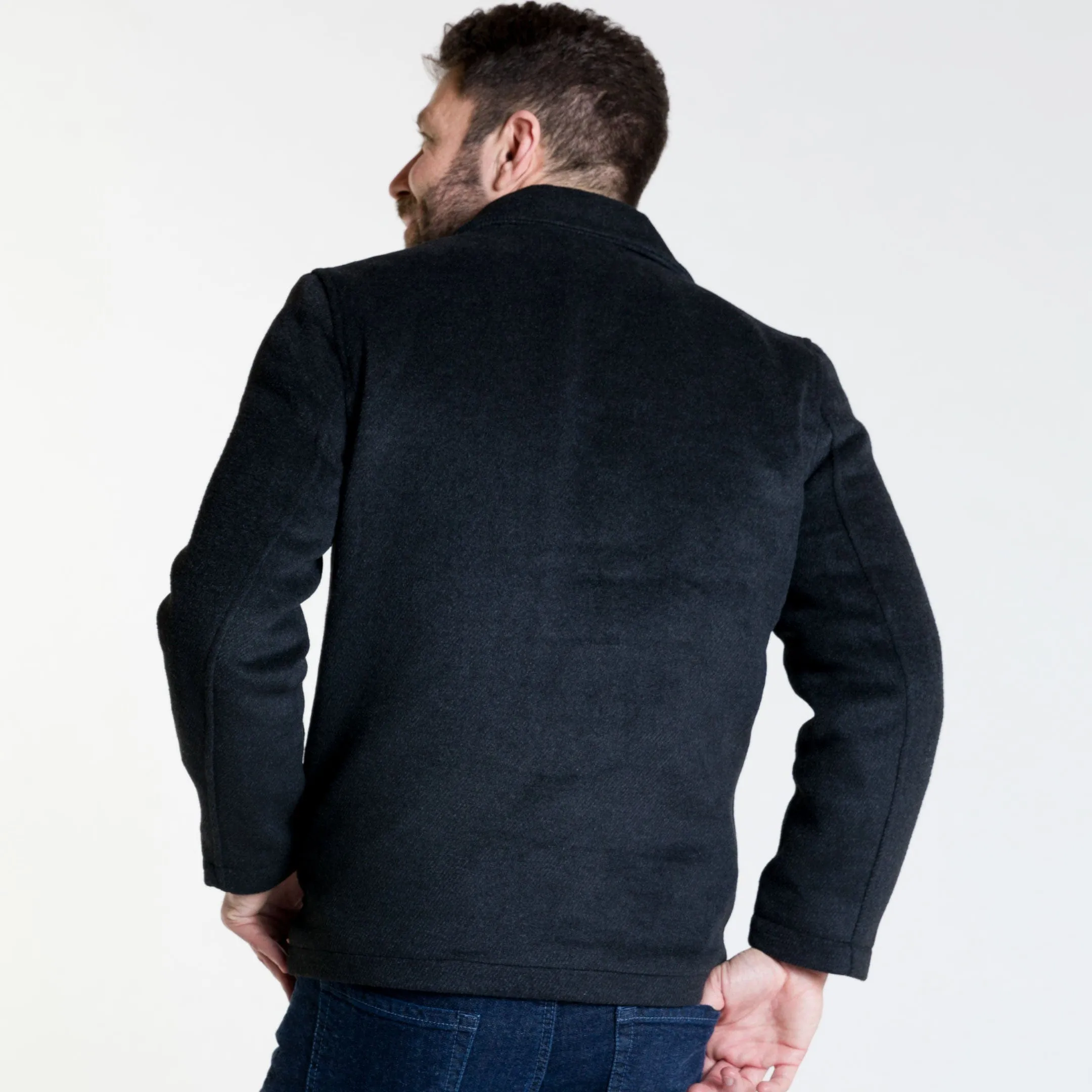 Black Herringbone Peacoat sold by Ash & Erie product image thumbnail 3