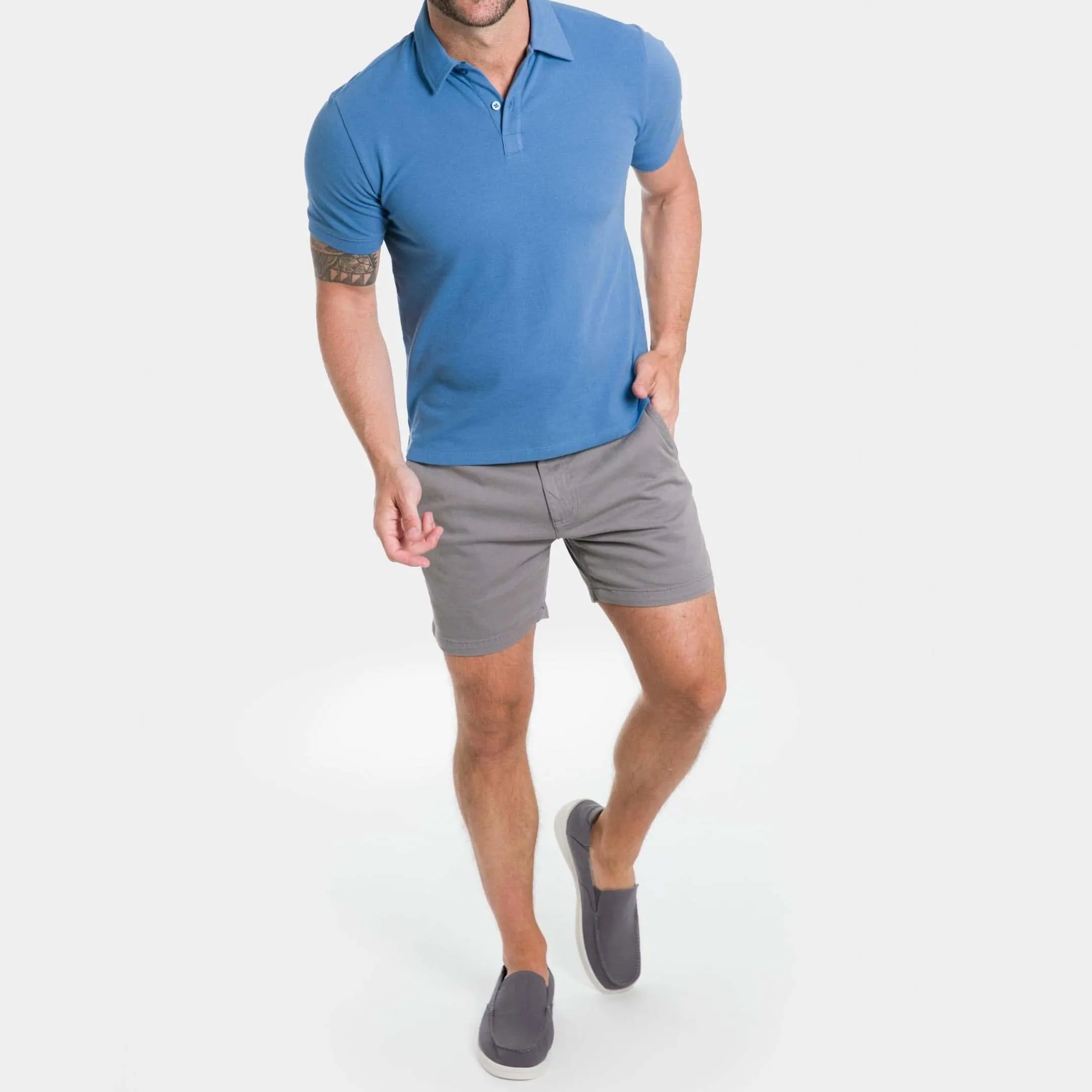 5" Grey Lightweight Stretch Chino Short sold by Ash & Erie product image thumbnail 2