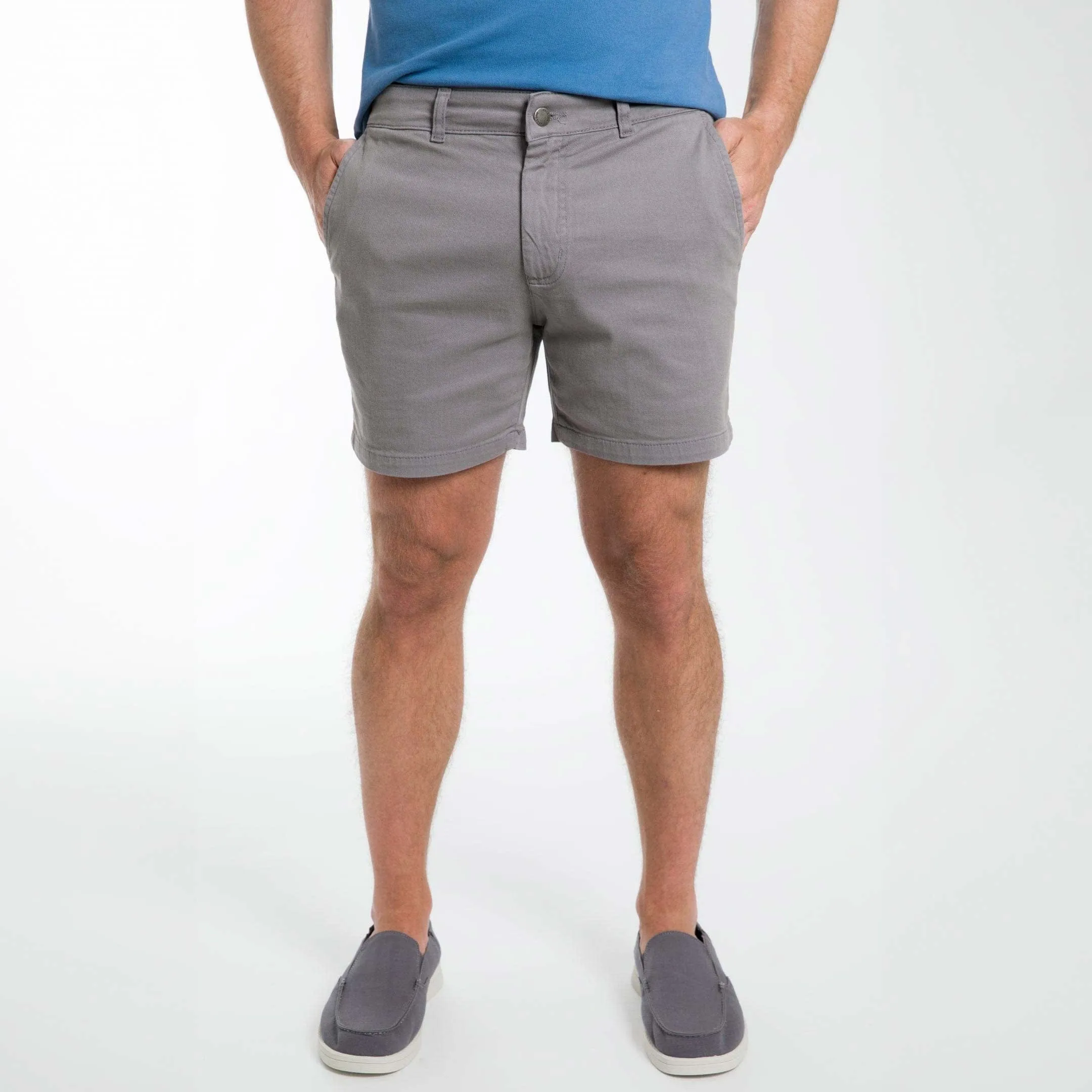 5" Grey Lightweight Stretch Chino Short sold by Ash & Erie