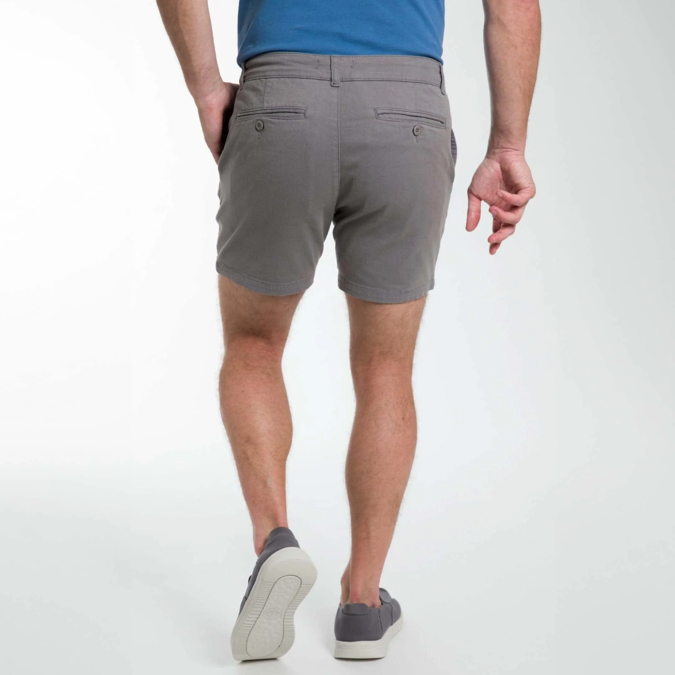 5" Grey Lightweight Stretch Chino Short sold by Ash & Erie product image thumbnail 3