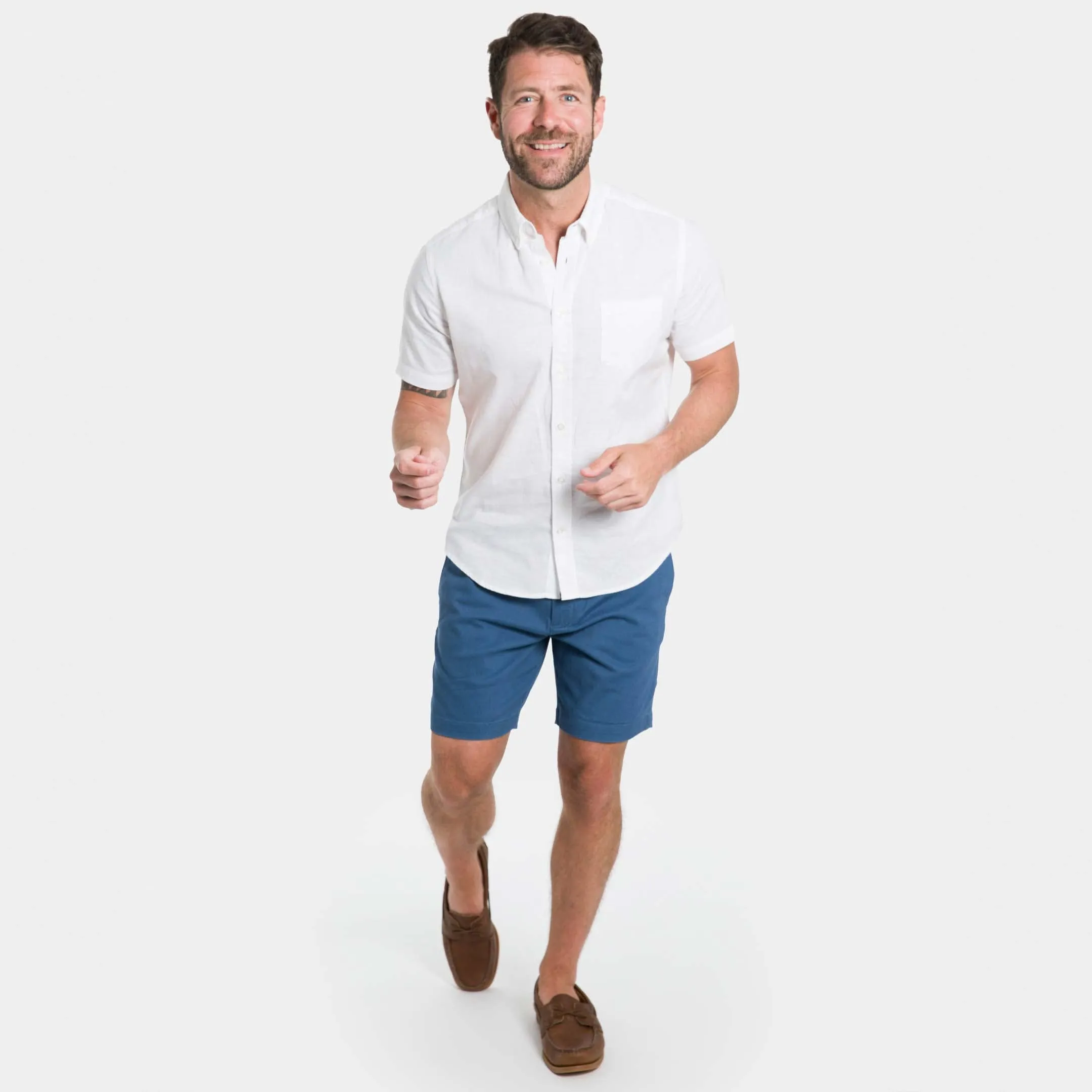Dark Blue Lightweight Stretch Chino Short sold by Ash & Erie product image thumbnail 2