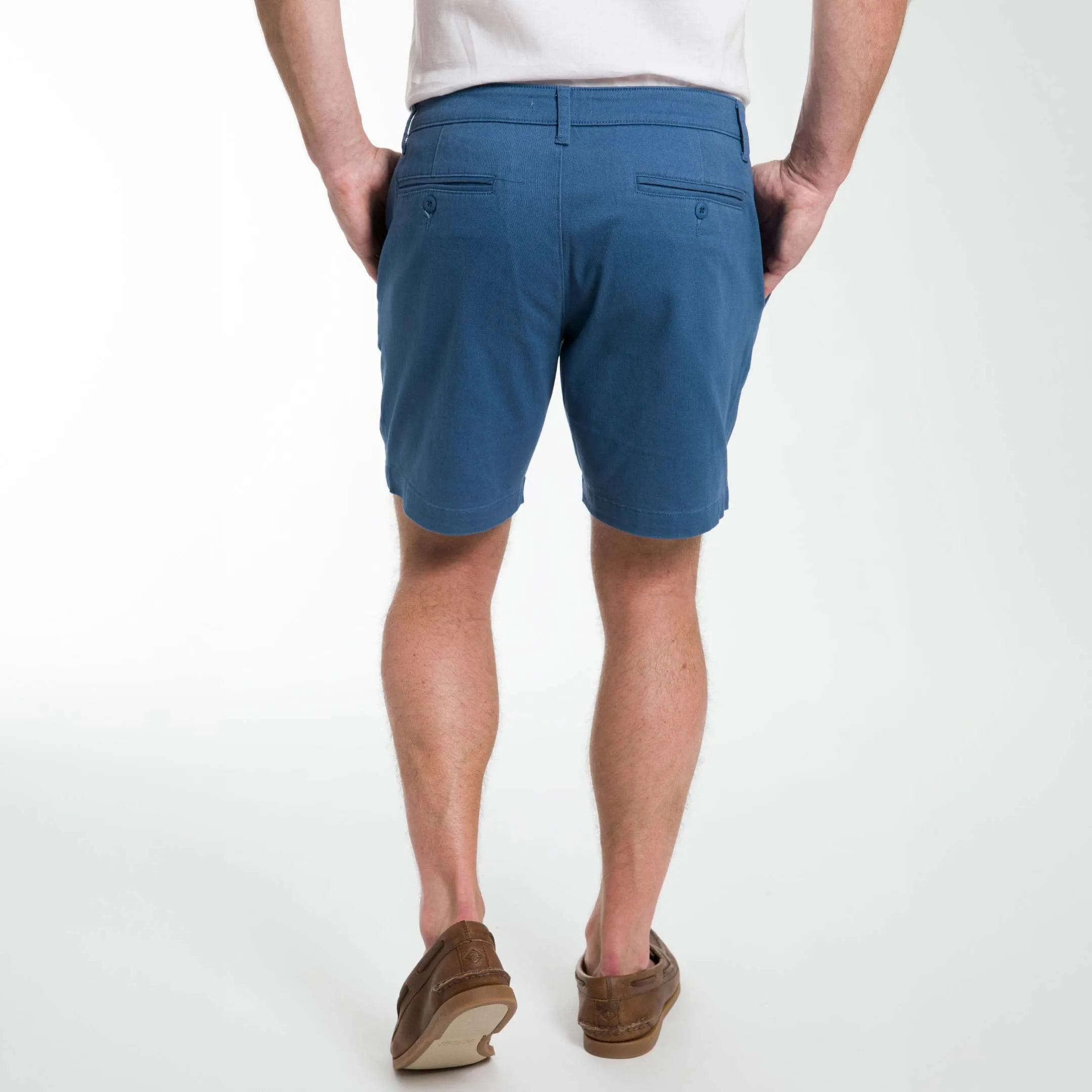 Dark Blue Lightweight Stretch Chino Short sold by Ash & Erie product image thumbnail 3