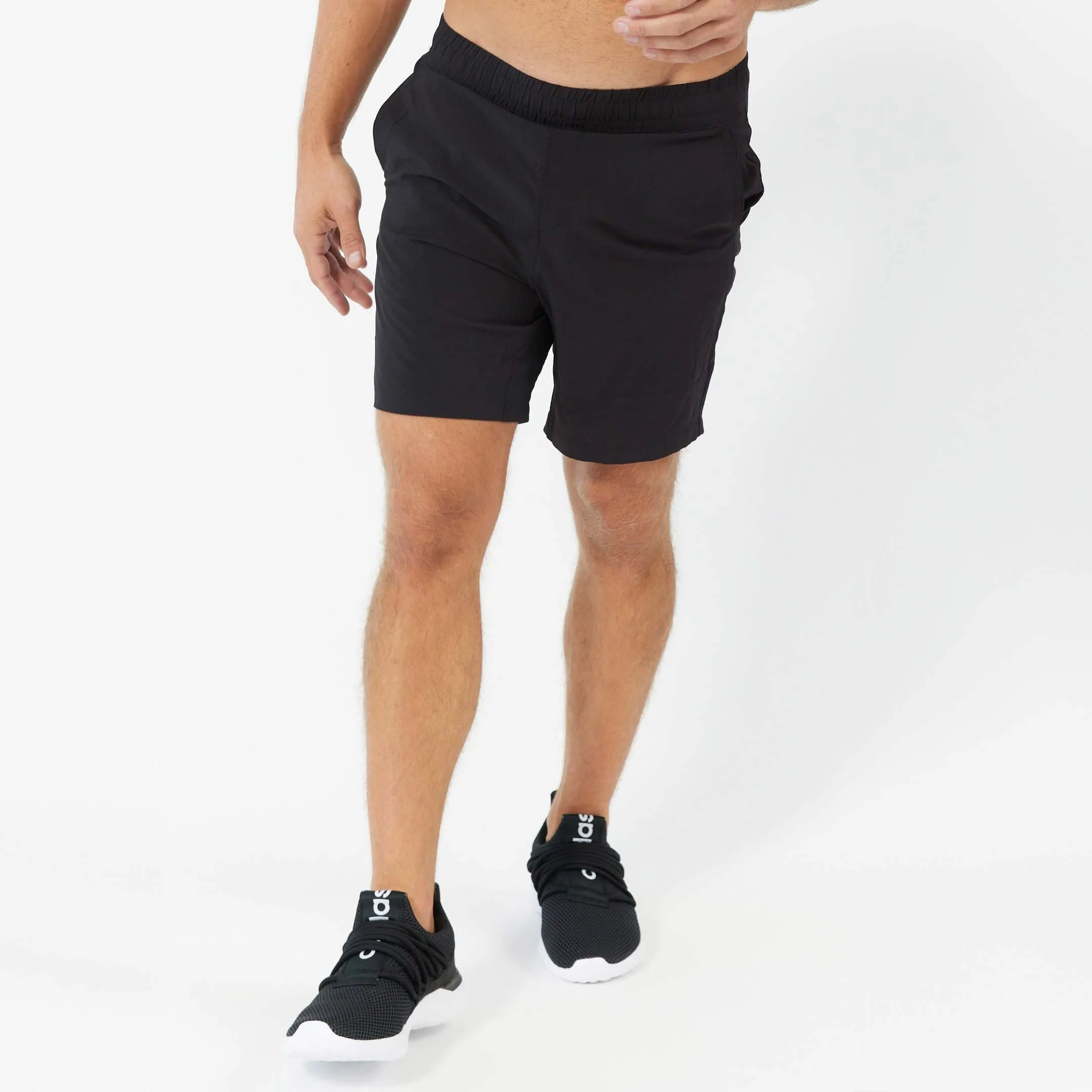 Black Hybrid Shorts sold by Ash & Erie
