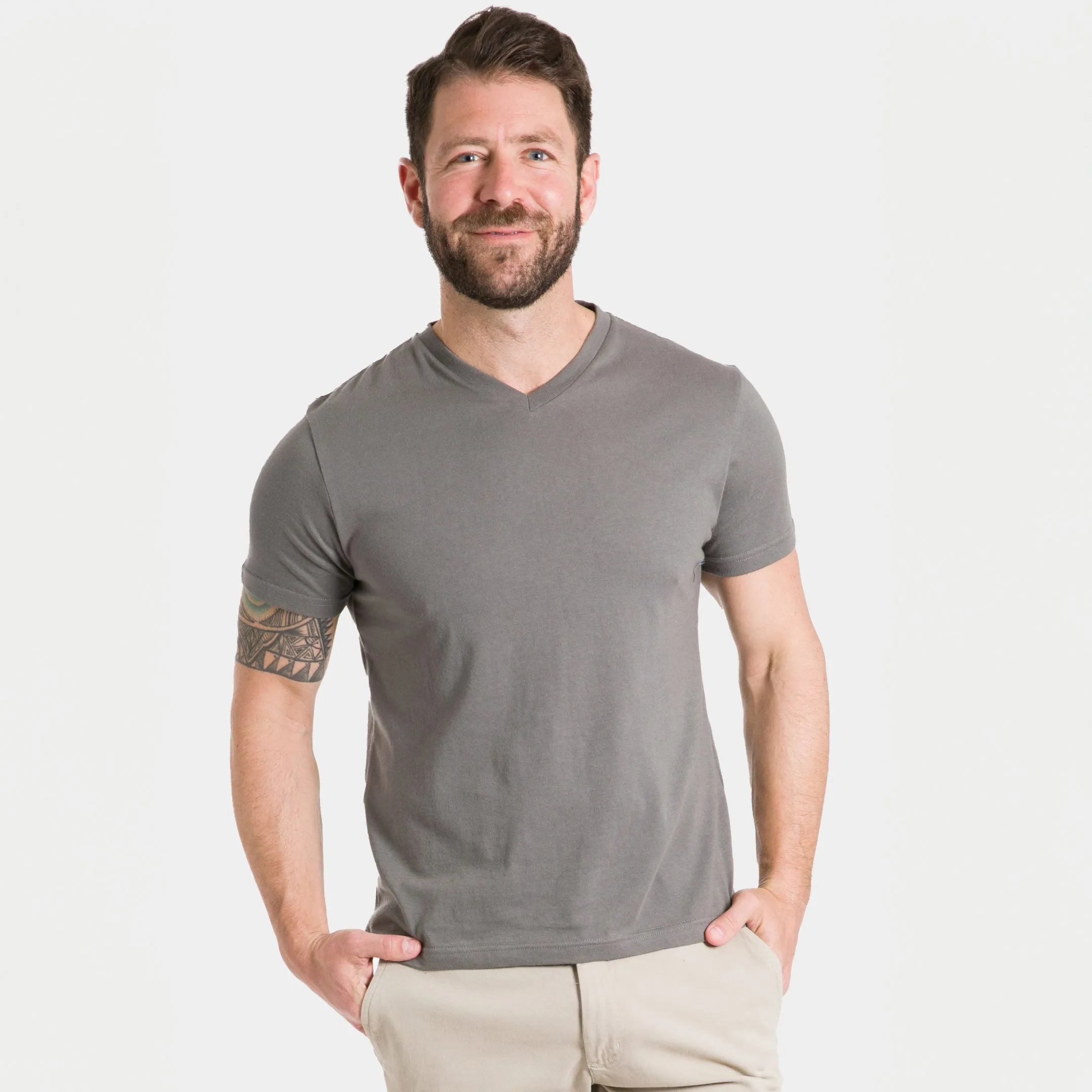 Grey V-Neck Tee sold by Ash & Erie