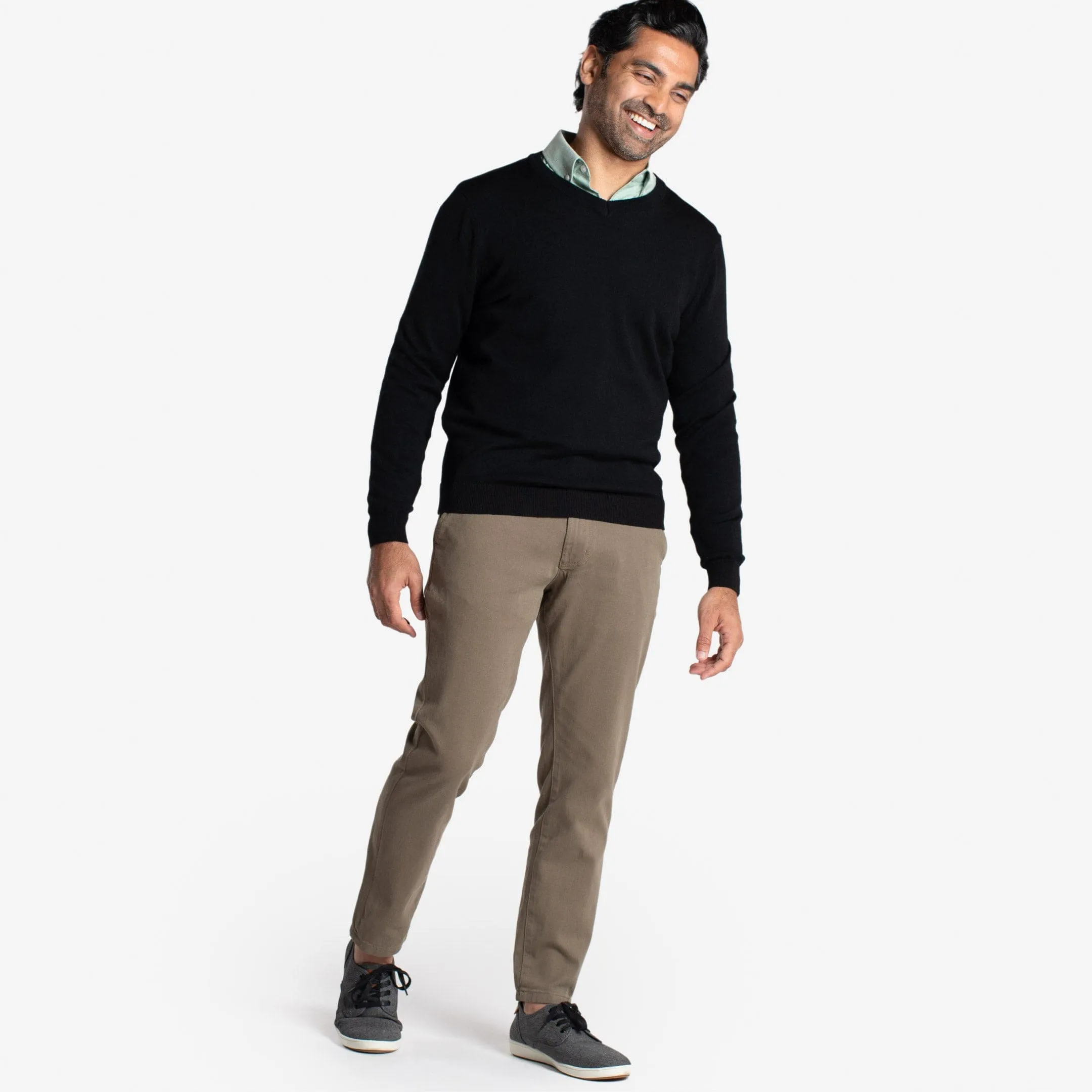 Black Merino V-Neck Sweater sold by Ash & Erie product image thumbnail 2
