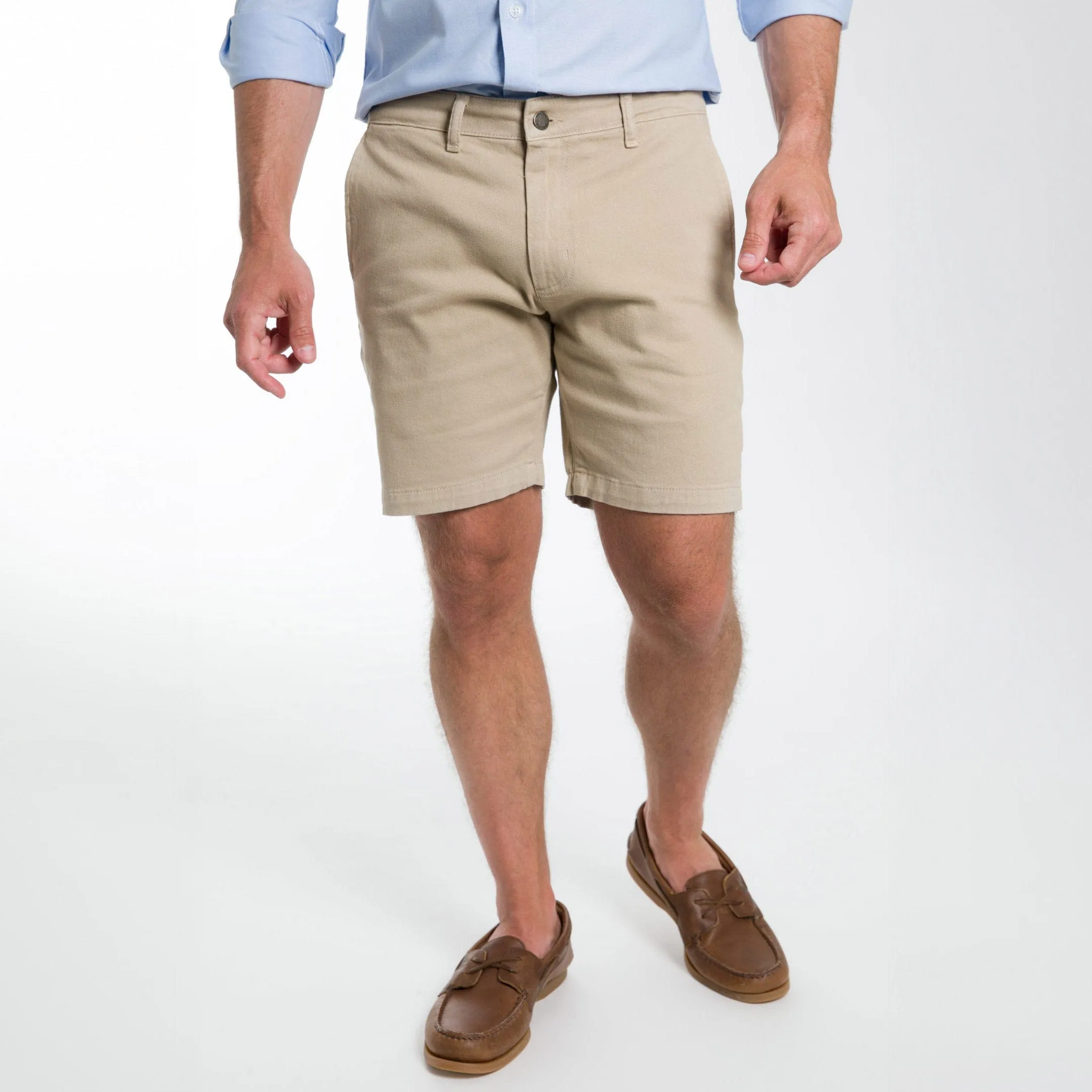 Classic Khaki Stretch Washed Chino Short sold by Ash & Erie