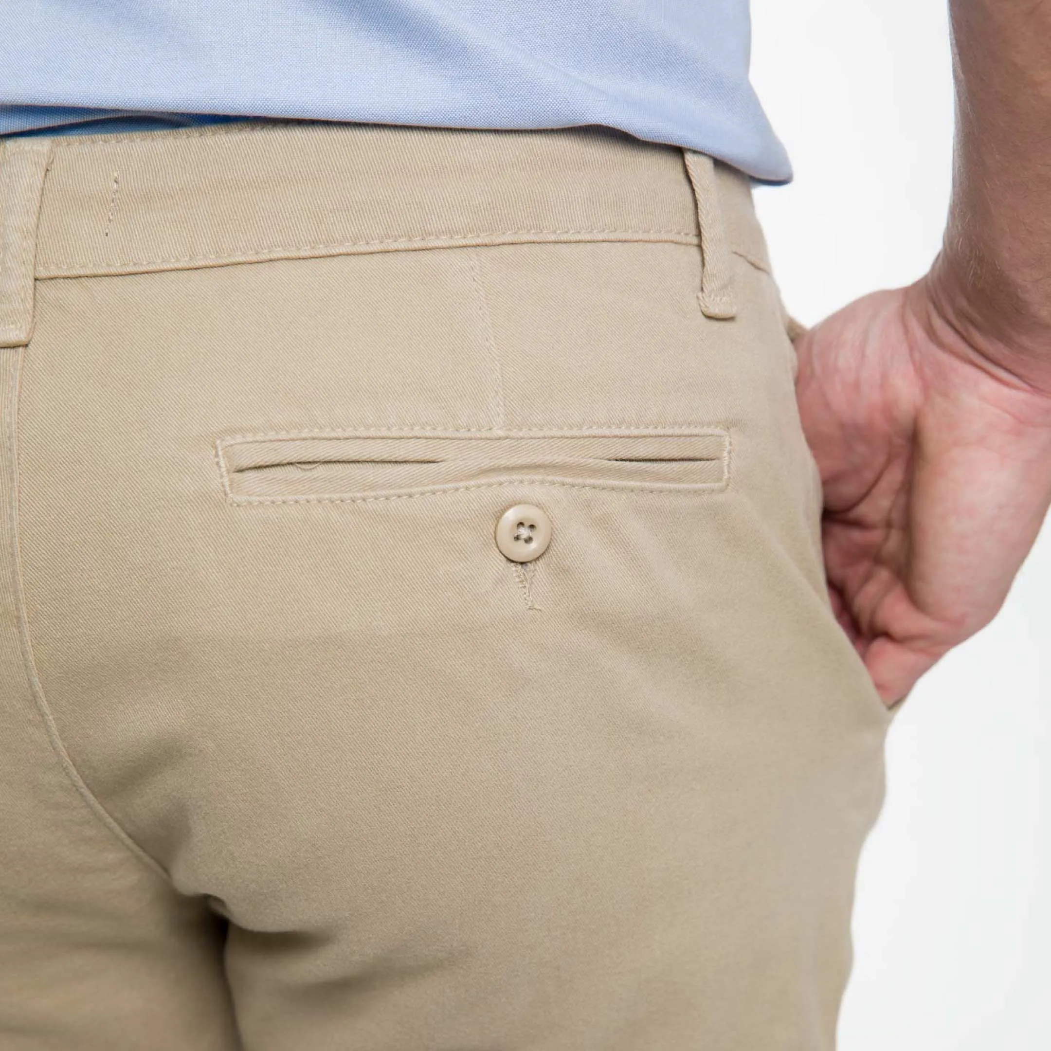 Classic Khaki Stretch Washed Chino Short sold by Ash & Erie product image thumbnail 4