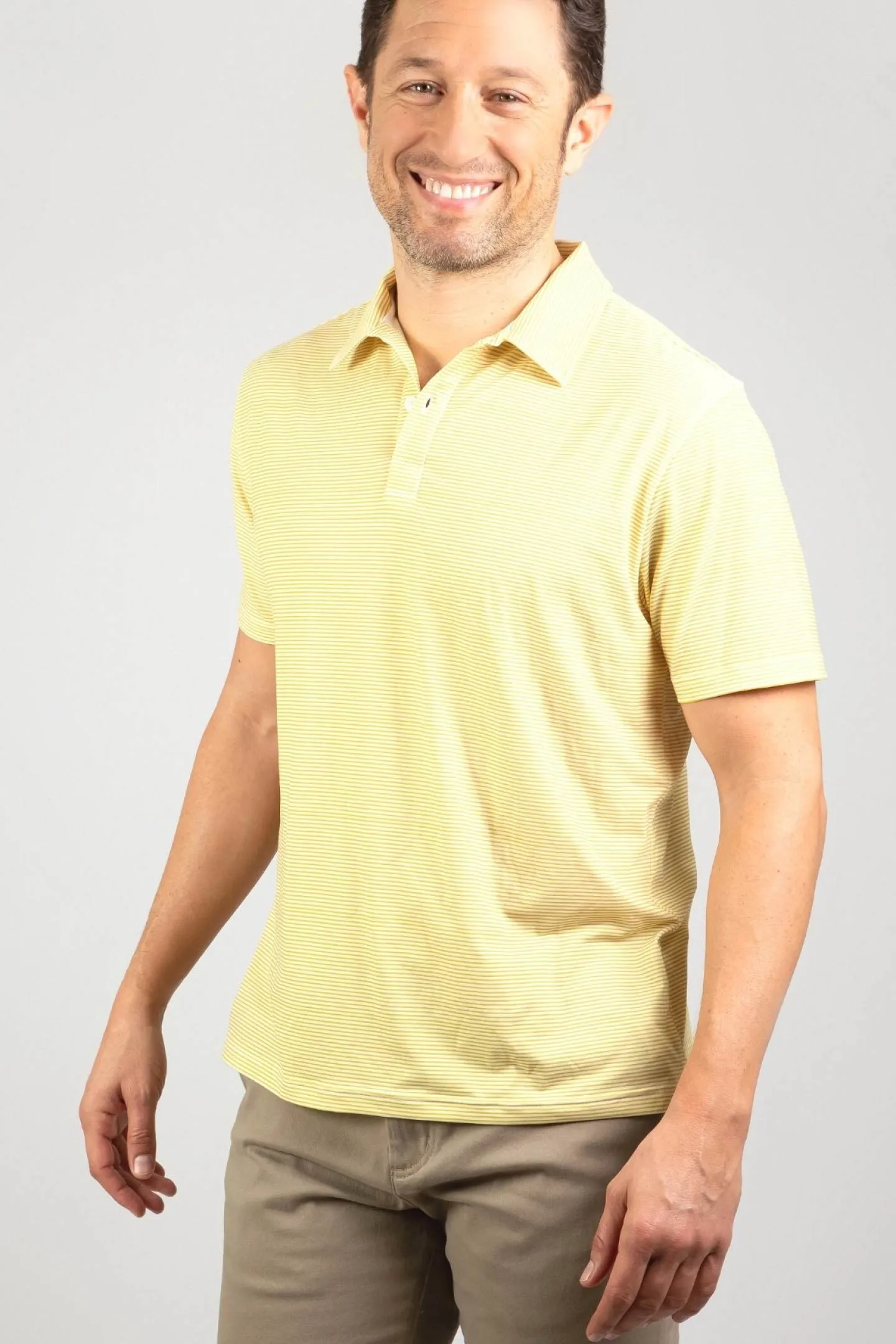 Mustard Stripes Tech Polo sold by Ash & Erie product image thumbnail 4