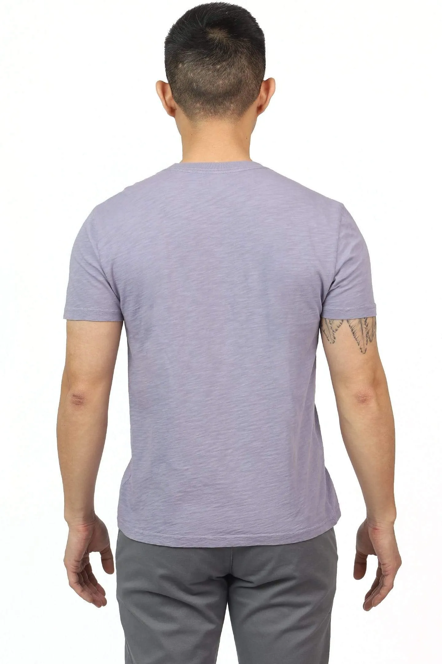 Lightweight Washed Dusty Mauve Short Sleeve Henley sold by Ash & Erie product image thumbnail 4