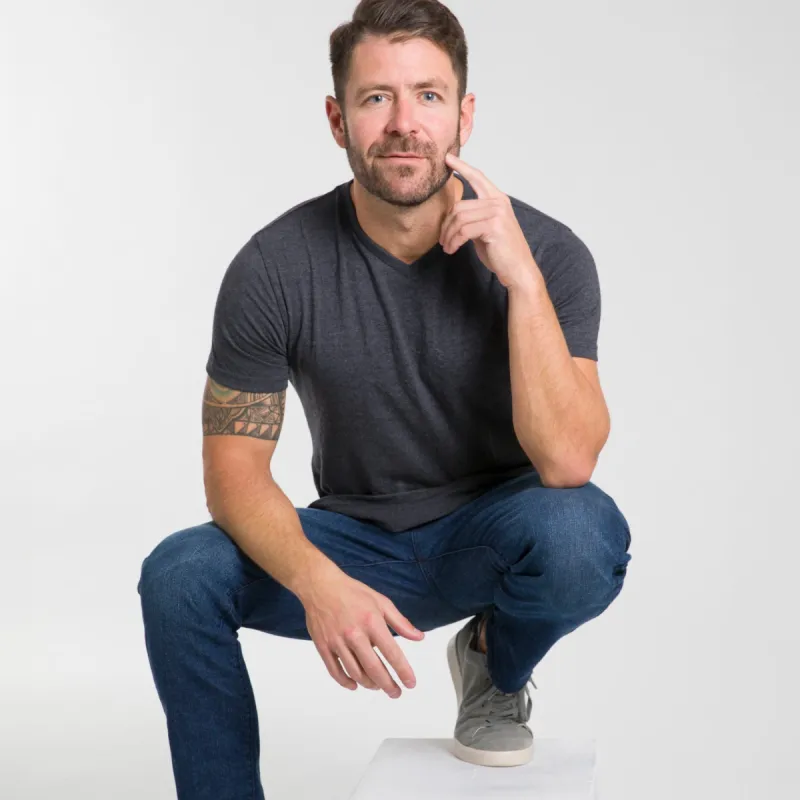 Heather Charcoal V-Neck Tee sold by Ash & Erie