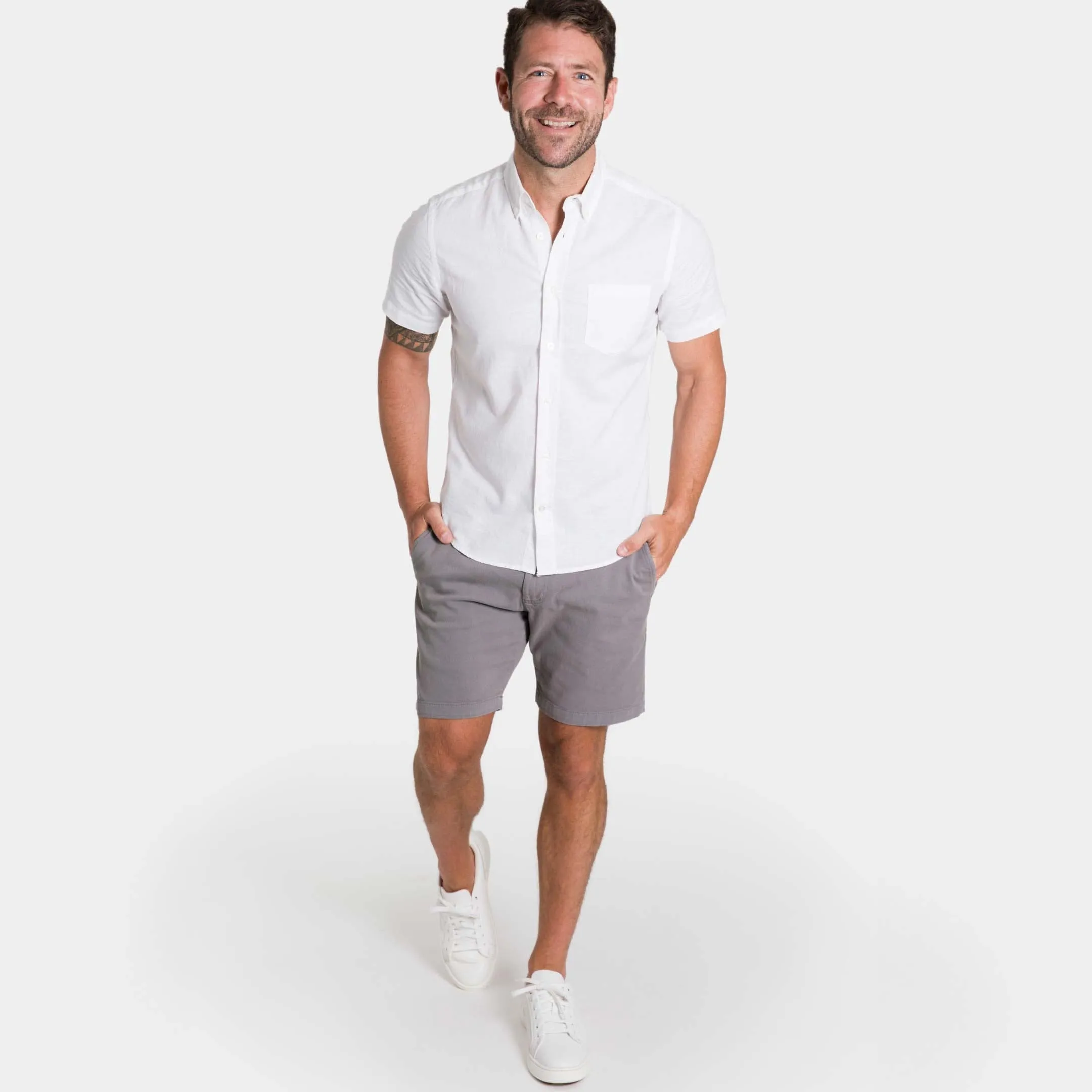 White Linen Short Sleeve Shirt sold by Ash & Erie product image thumbnail 2