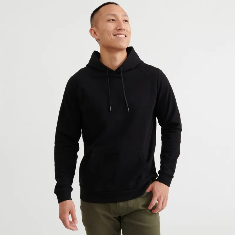Black French Terry Pullover Hoodie made by Ash & Erie