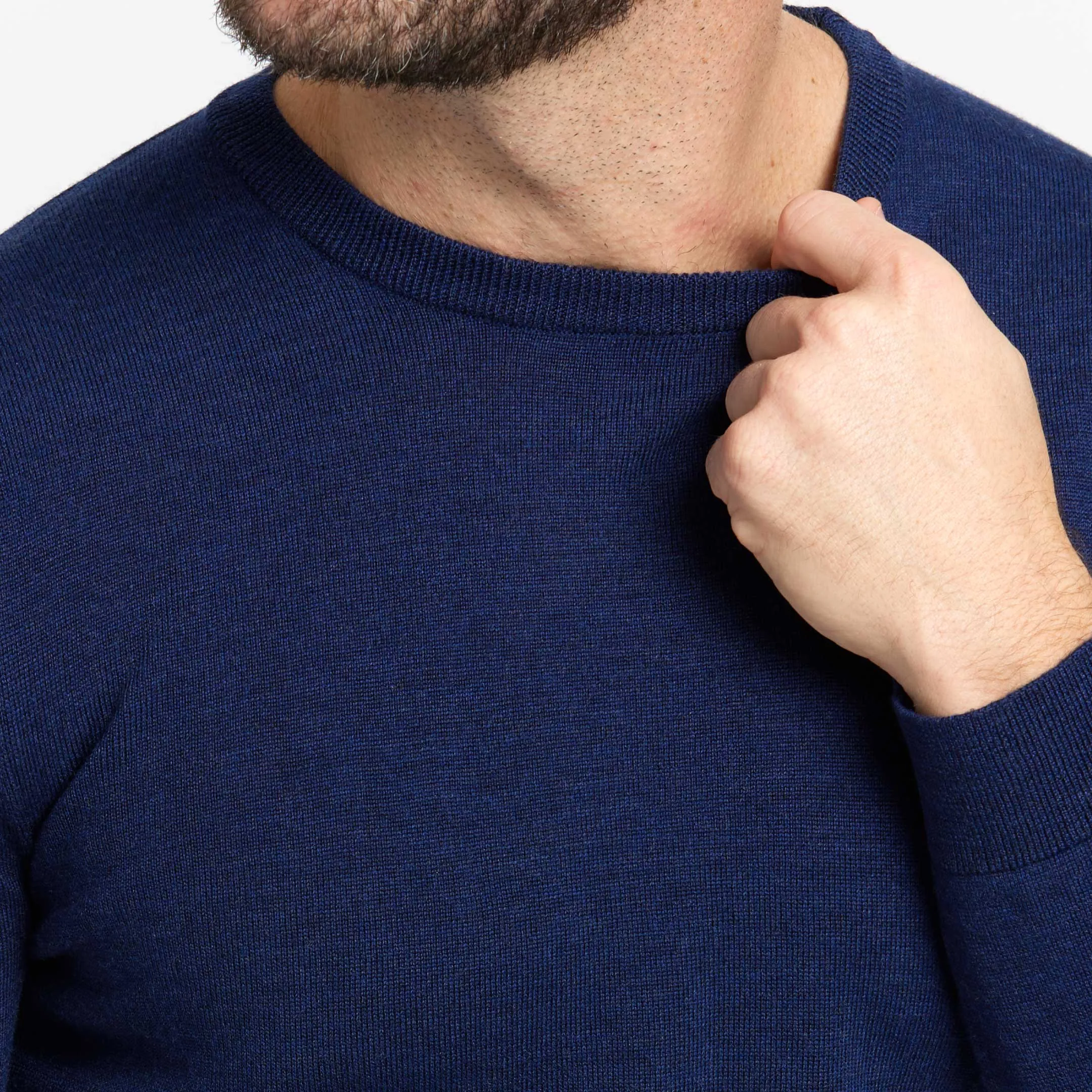 Dark Blue Merino Crew Neck Sweater sold by Ash & Erie product image thumbnail 4