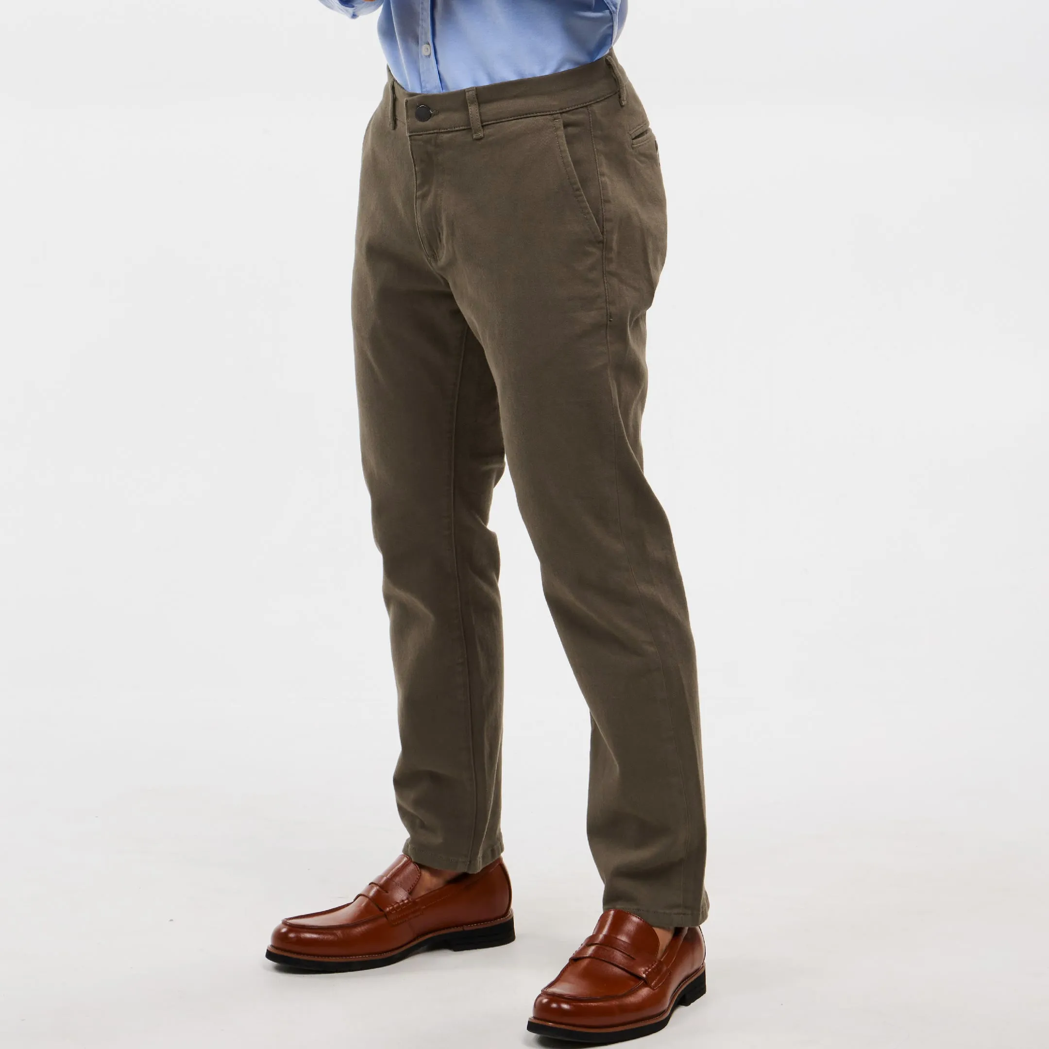 Straight Fit Birch Washed Stretch Chino sold by Ash & Erie product image thumbnail 2