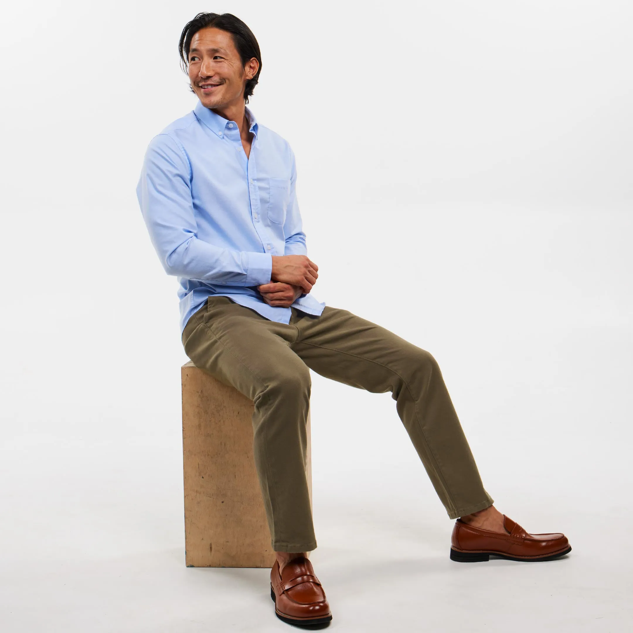 Straight Fit Birch Washed Stretch Chino sold by Ash & Erie