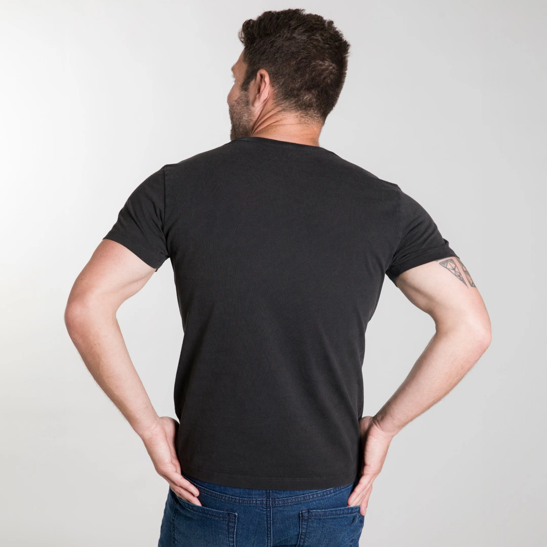 Washed Black Pima Cotton Crew Neck Tee sold by Ash & Erie product image thumbnail 3