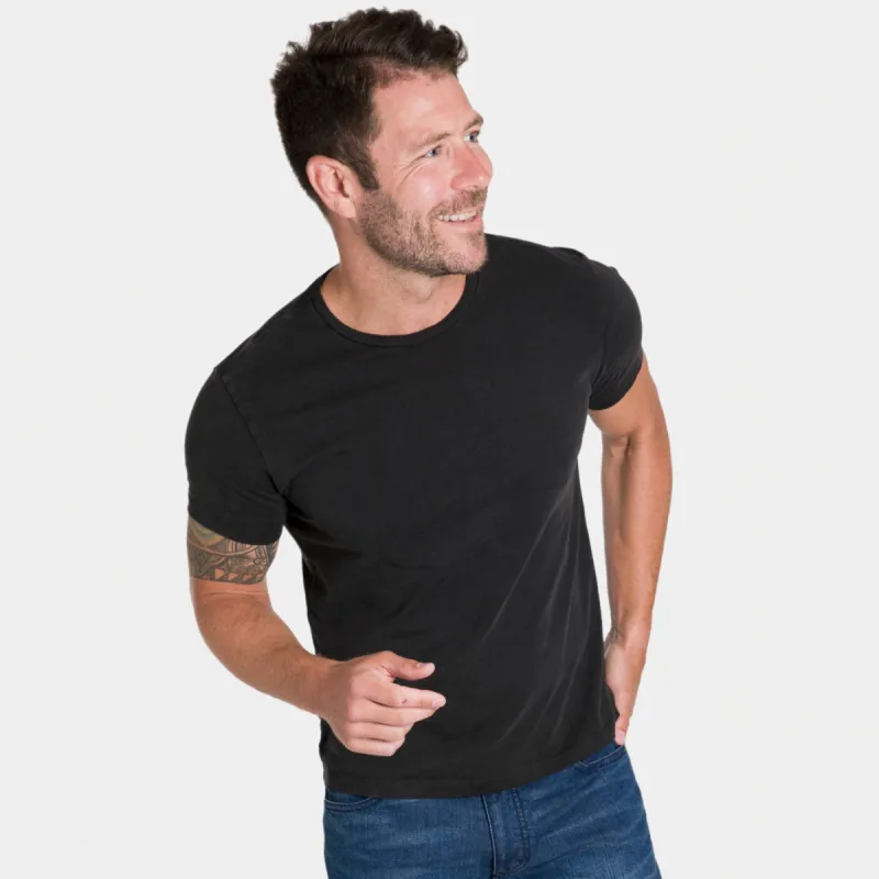 Washed Black Pima Cotton Crew Neck Tee sold by Ash & Erie