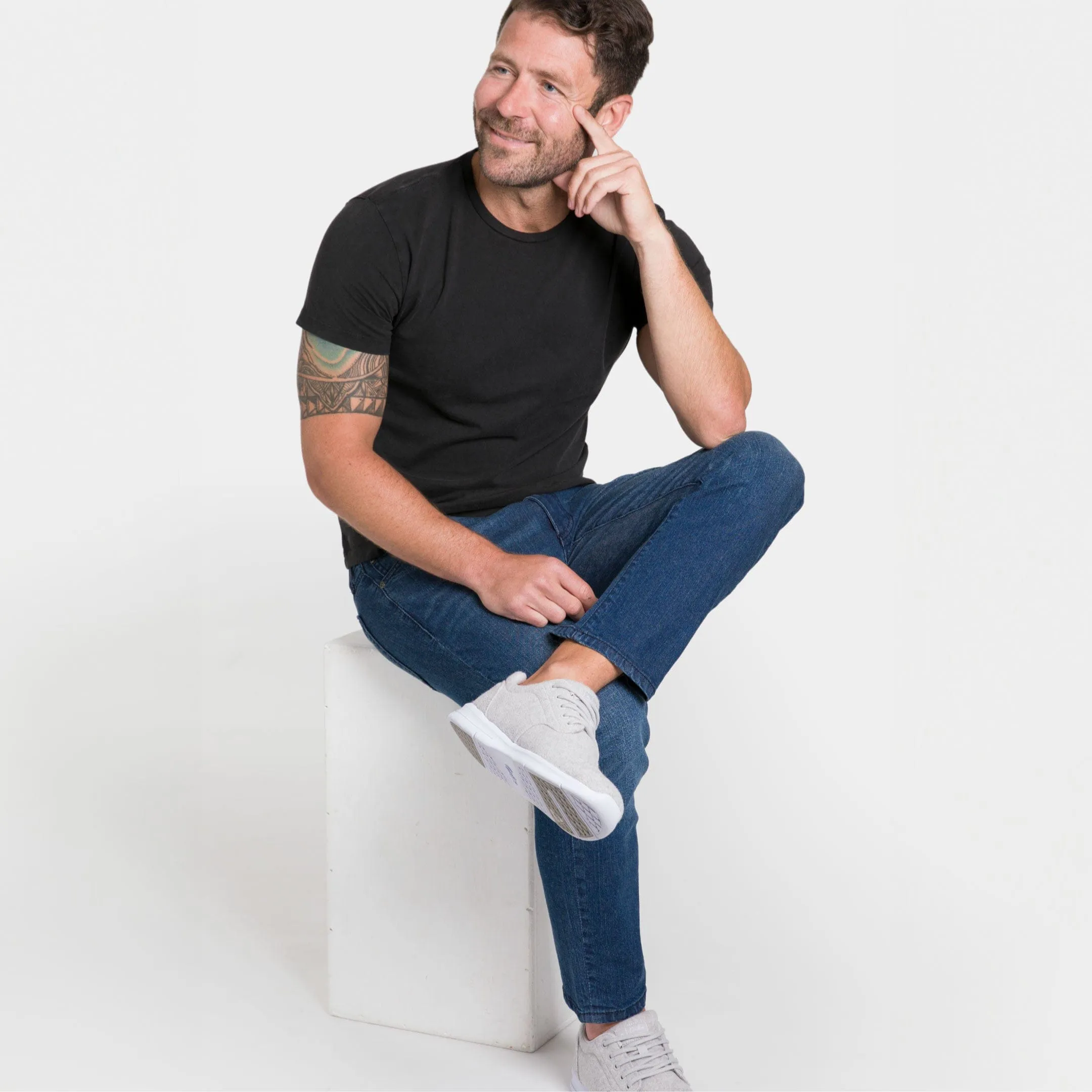 Washed Black Pima Cotton Crew Neck Tee sold by Ash & Erie product image thumbnail 2