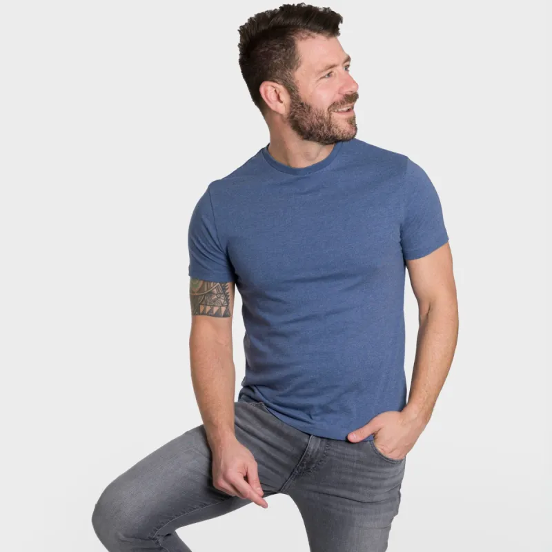 Heather Blue Crew Neck Tee sold by Ash & Erie