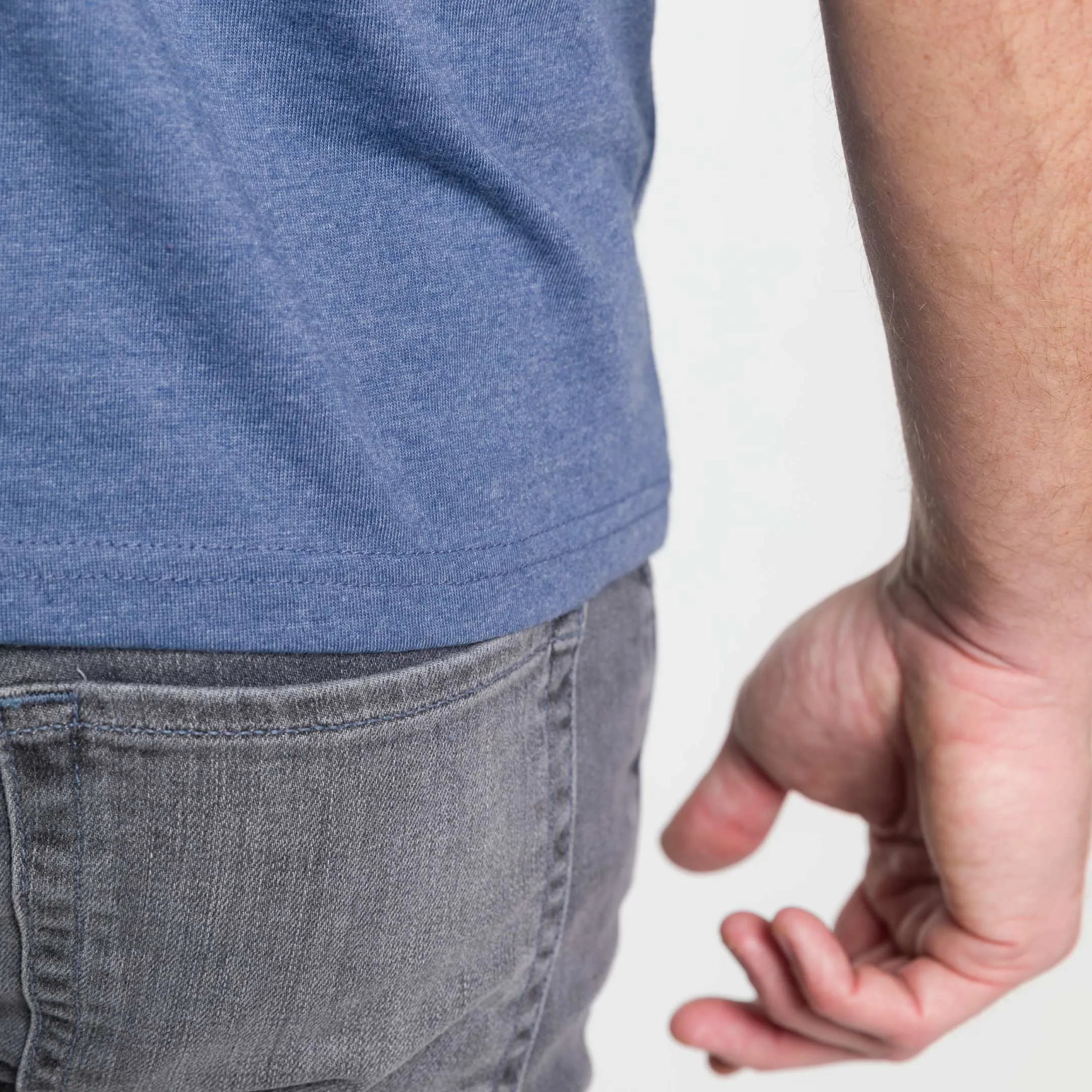 Heather Blue Crew Neck Tee sold by Ash & Erie product image thumbnail 5