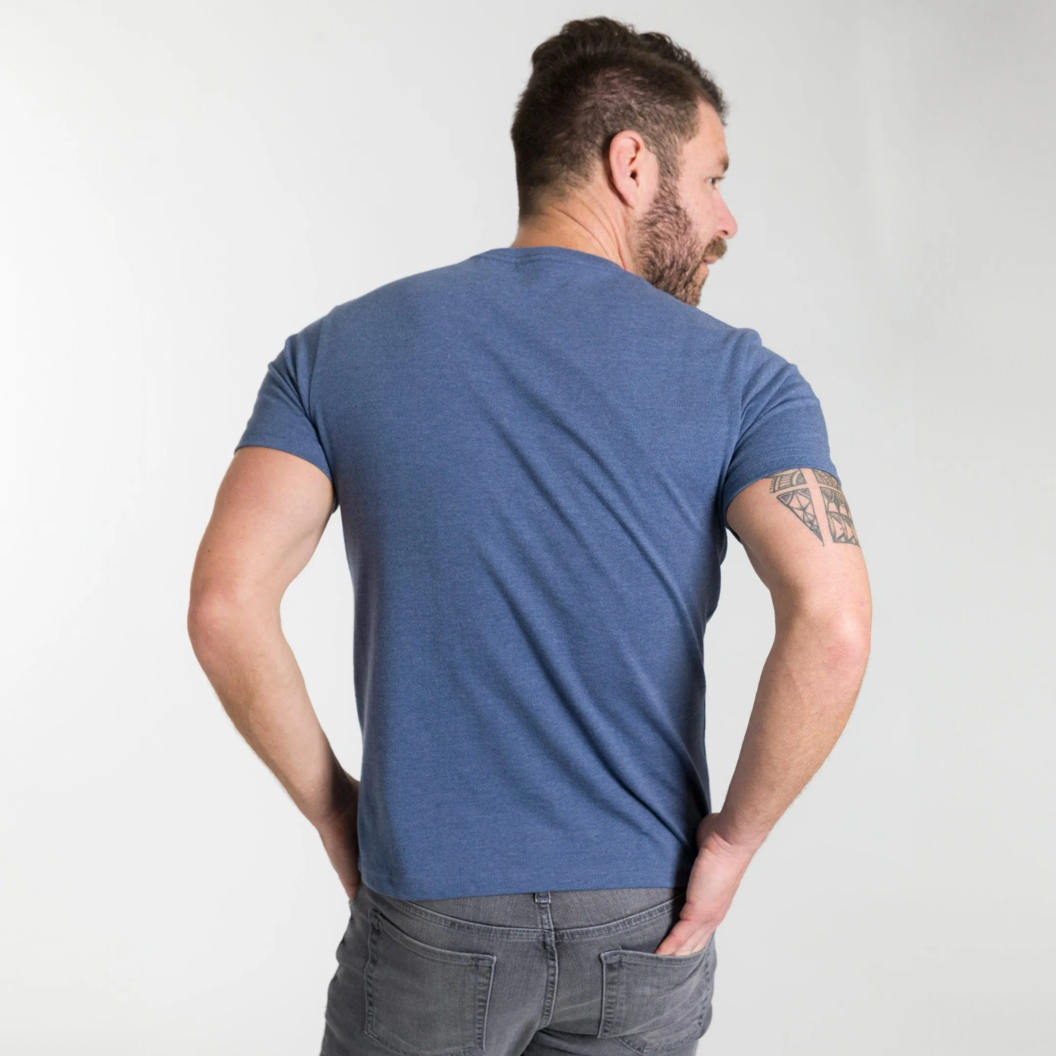 Heather Blue Crew Neck Tee sold by Ash & Erie product image thumbnail 3