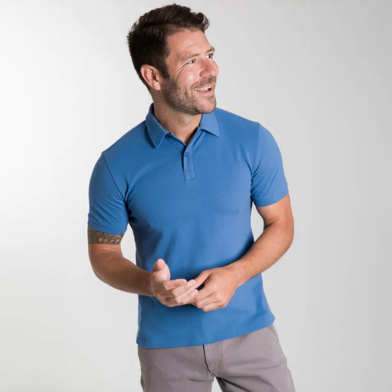 Blue Pique Daily Polo sold by Ash & Erie