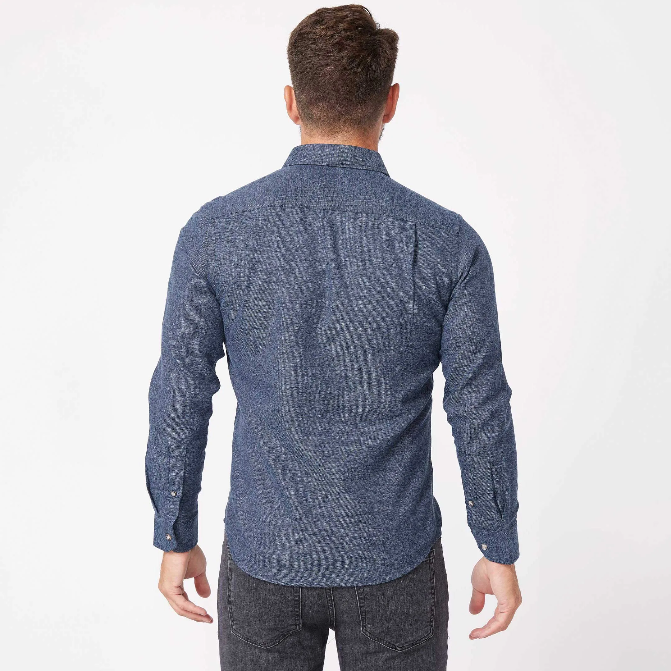 Heather Indigo Brushed Shirt sold by Ash & Erie product image thumbnail 3