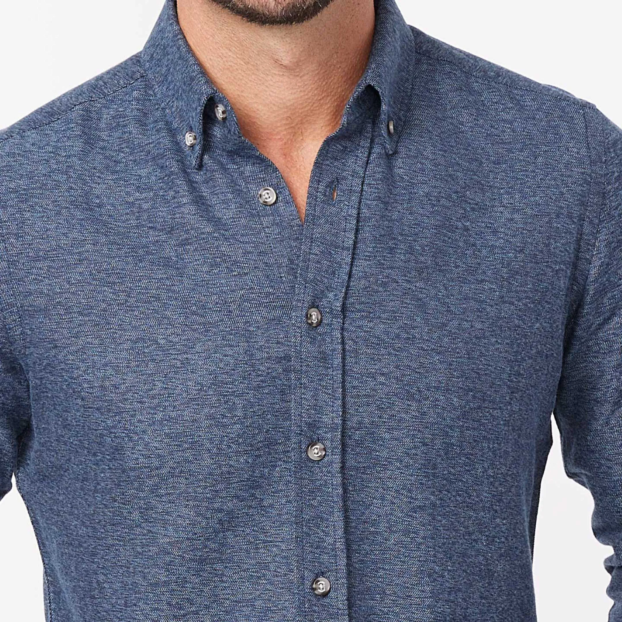 Heather Indigo Brushed Shirt sold by Ash & Erie product image thumbnail 4