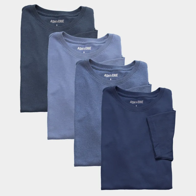 4-Pack Blue Crew Neck Tees sold by Ash & Erie