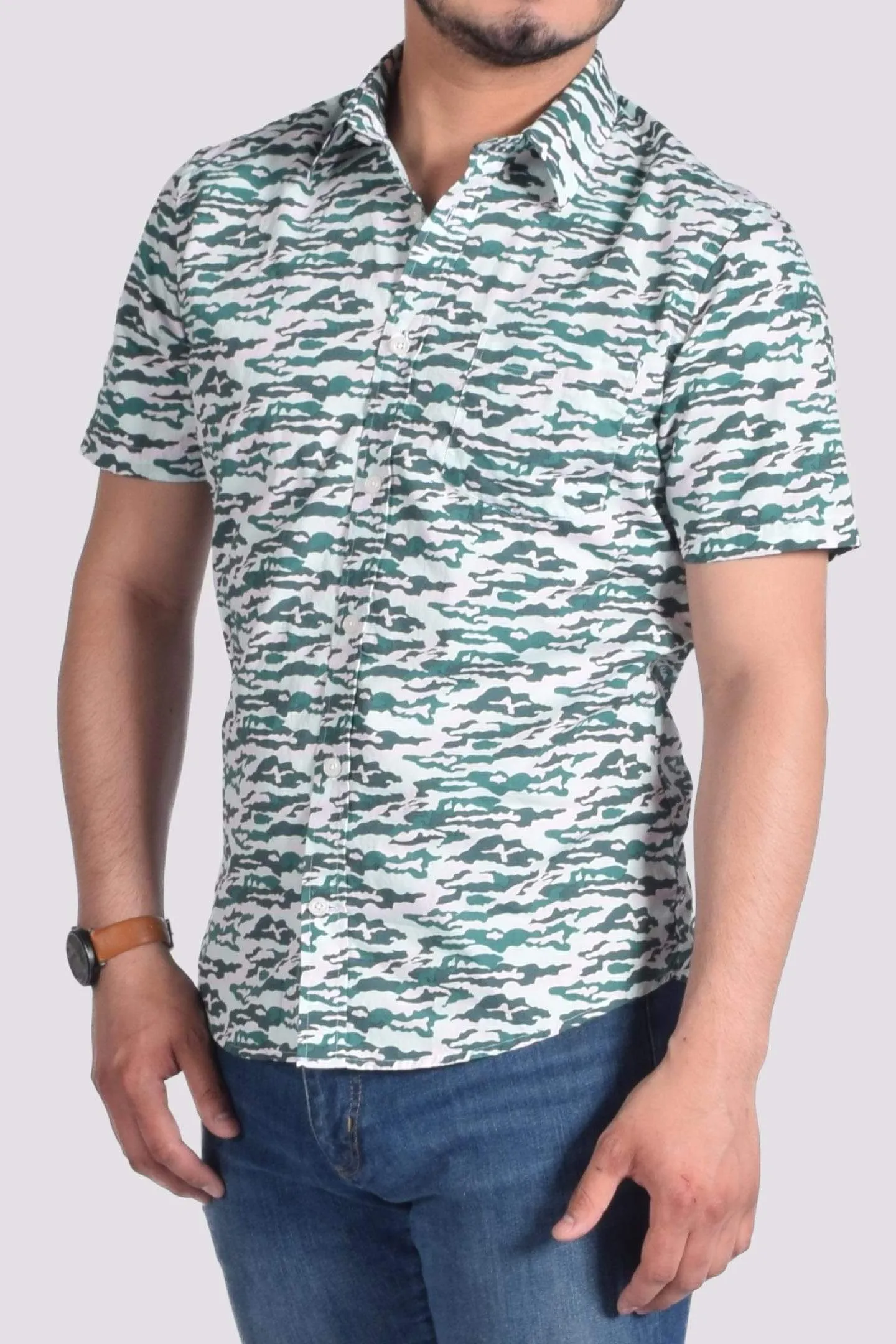 Green Retro Camo Shirt sold by Ash & Erie product image thumbnail 2