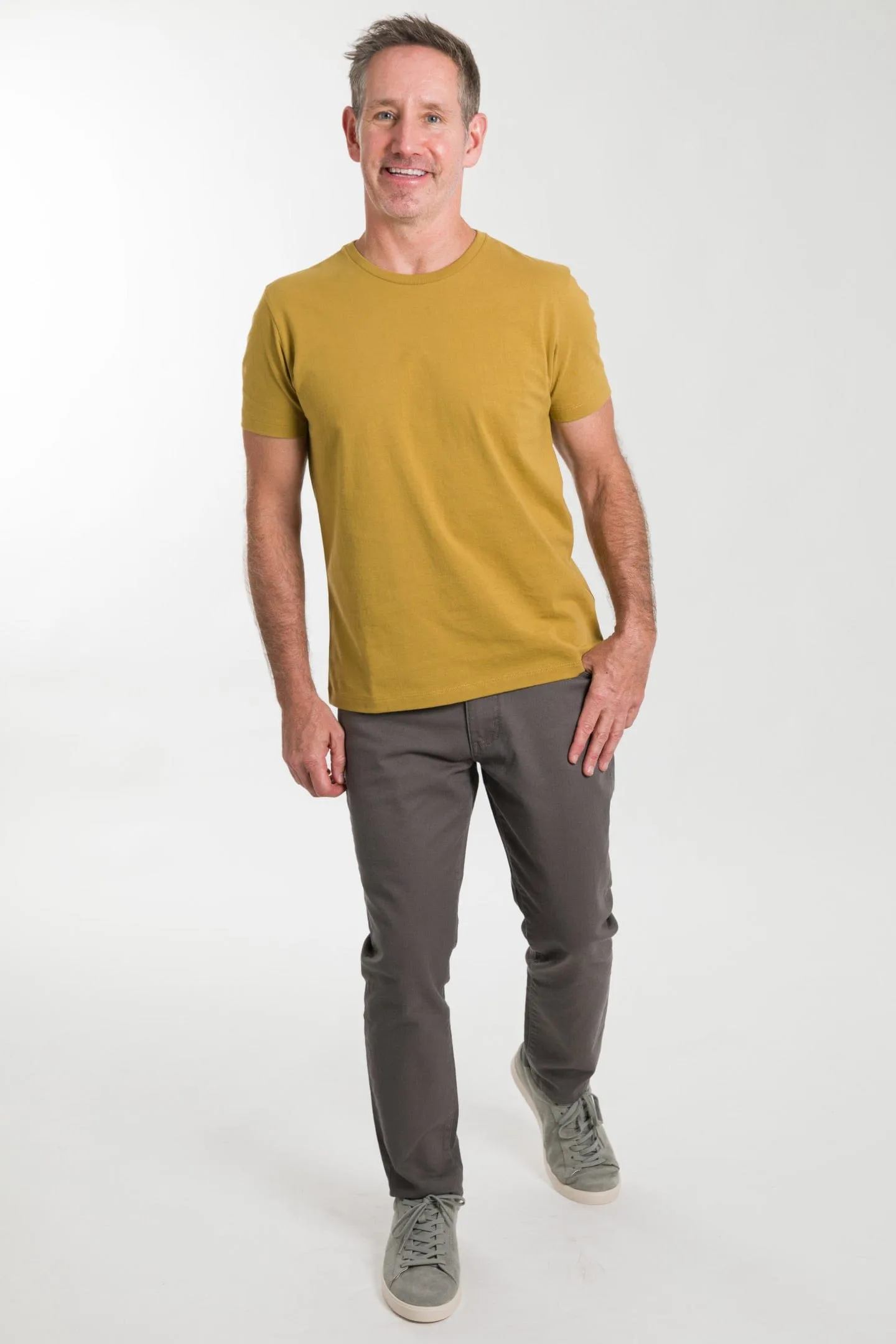 Mustard Pima Cotton Crew Neck Tee sold by Ash & Erie product image thumbnail 2