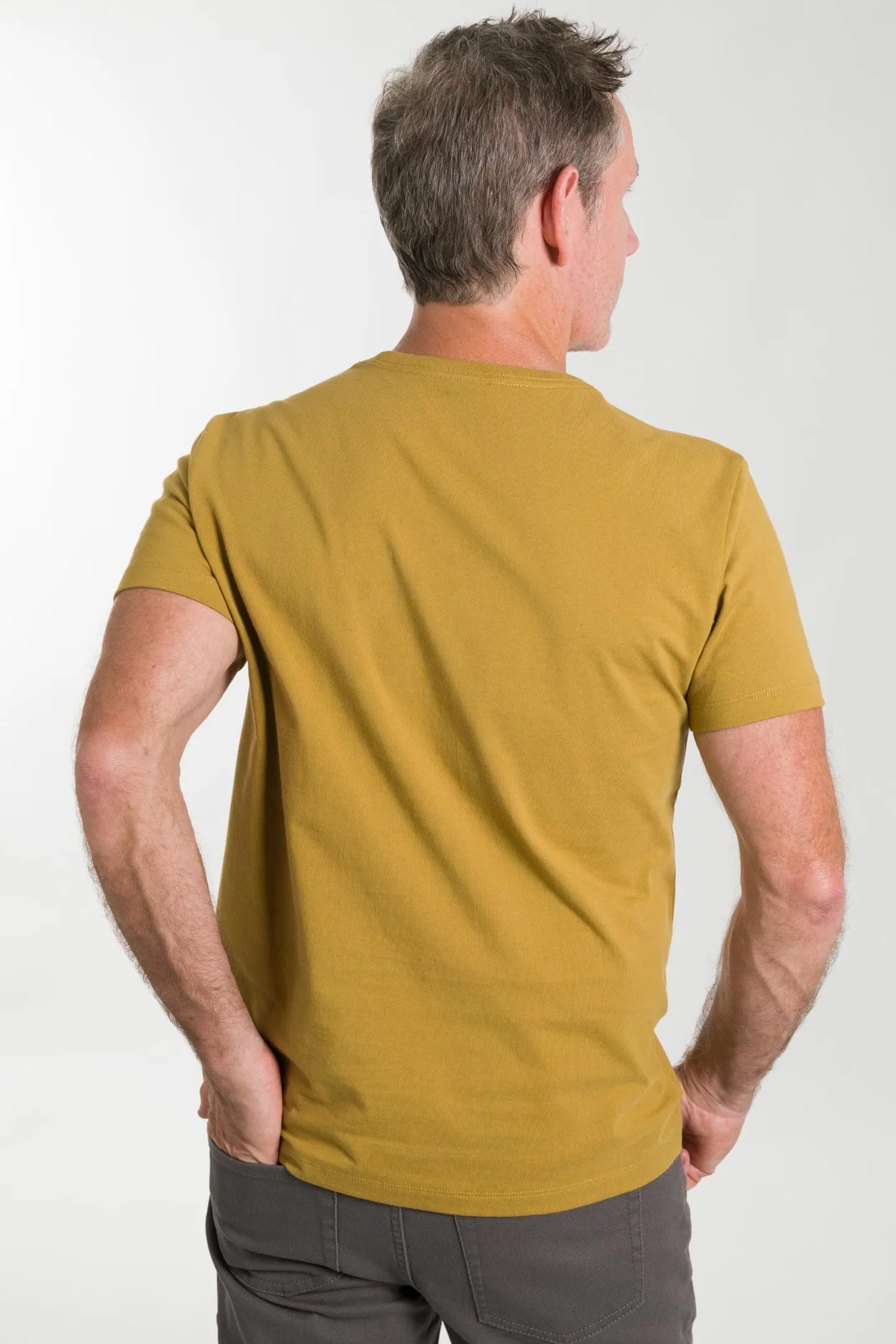 Mustard Pima Cotton Crew Neck Tee sold by Ash & Erie product image thumbnail 3