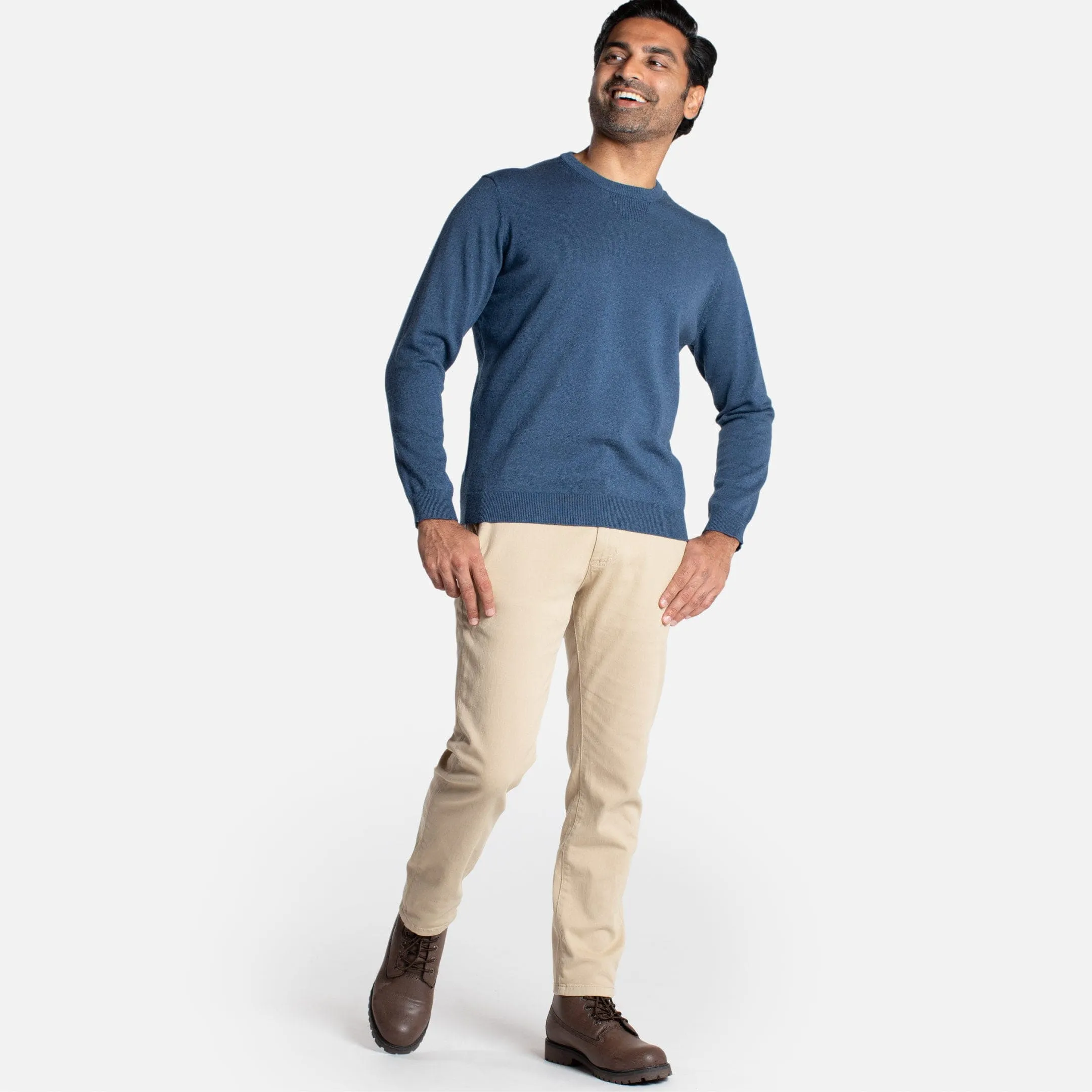 Bright Blue Cotton Crew Neck Sweater sold by Ash & Erie product image thumbnail 2