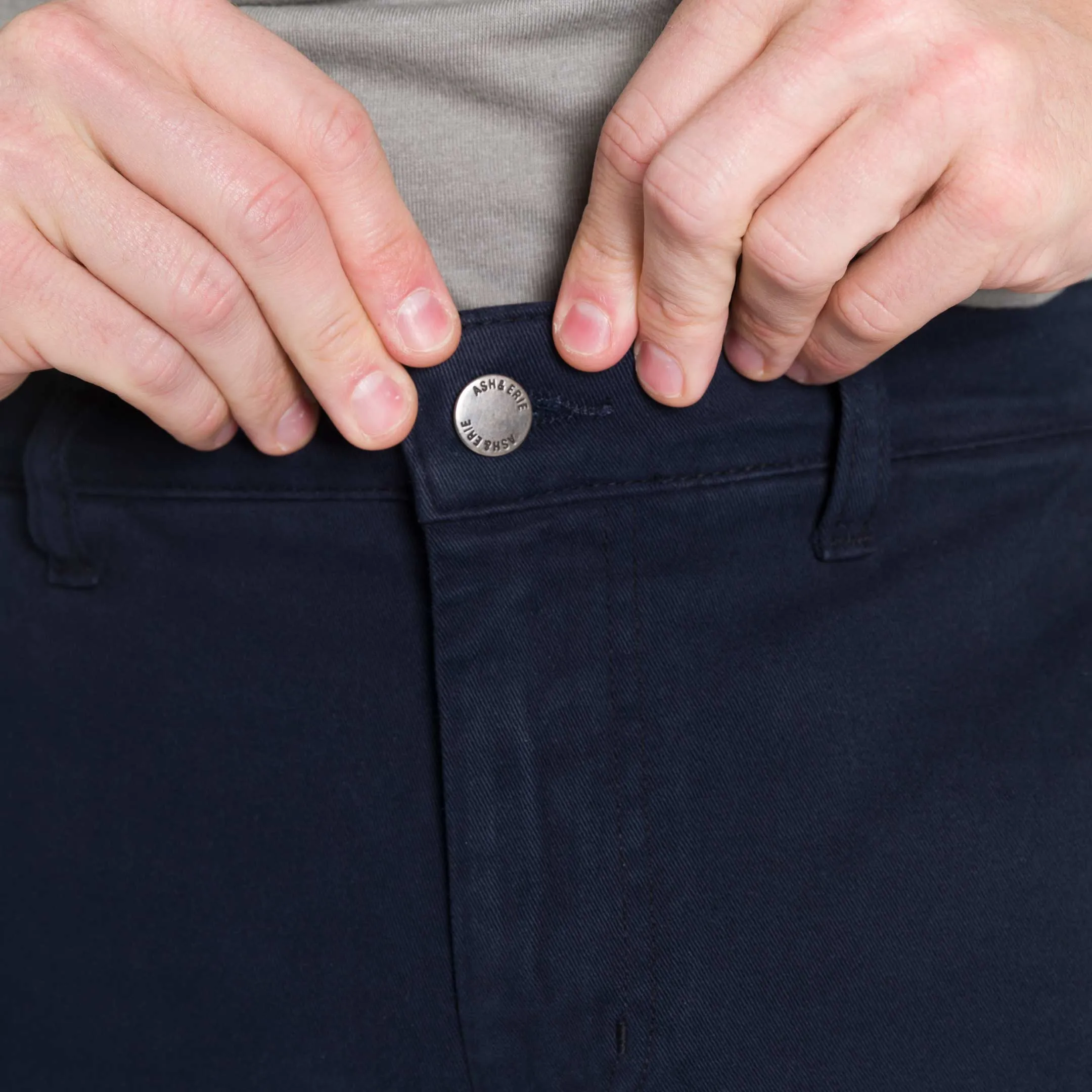 Straight Fit Navy Washed Stretch Chino sold by Ash & Erie product image thumbnail 5