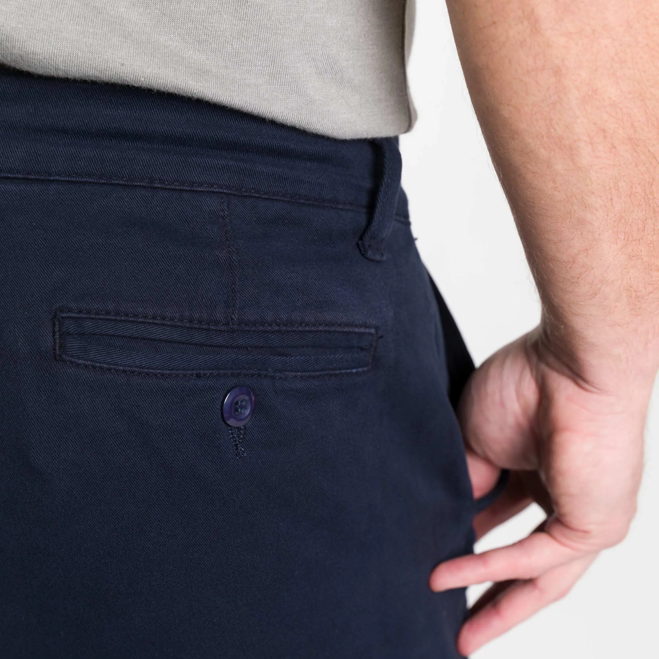 Straight Fit Navy Washed Stretch Chino sold by Ash & Erie product image thumbnail 4