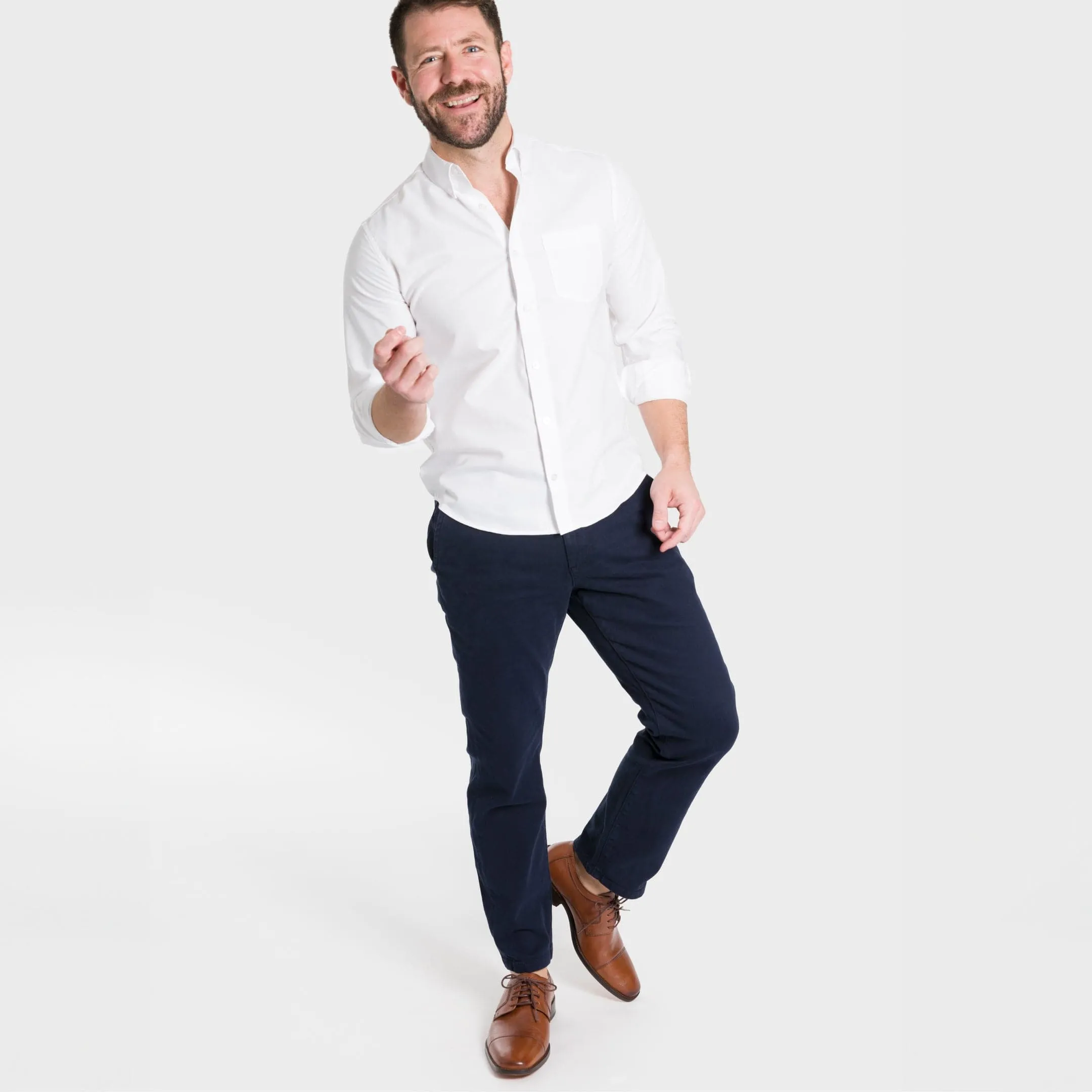 Straight Fit Navy Washed Stretch Chino sold by Ash & Erie product image thumbnail 2