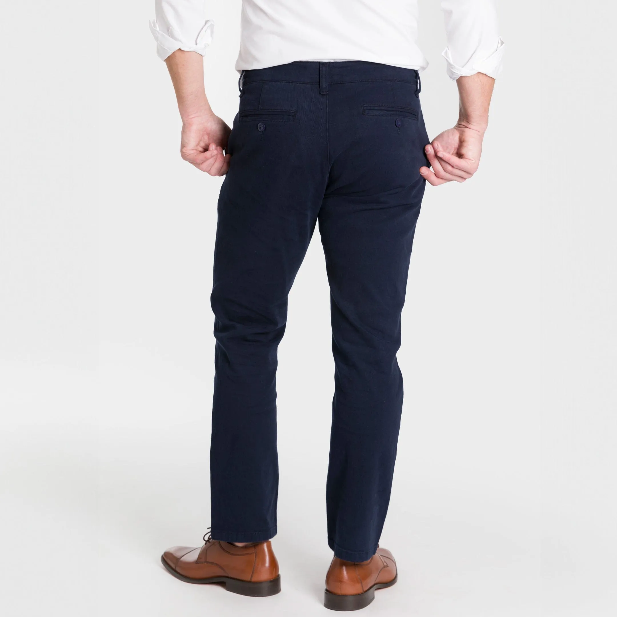 Straight Fit Navy Washed Stretch Chino sold by Ash & Erie product image thumbnail 3