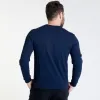 Navy Long Sleeve Pima Cotton Crew Neck Tee sold by Ash & Erie