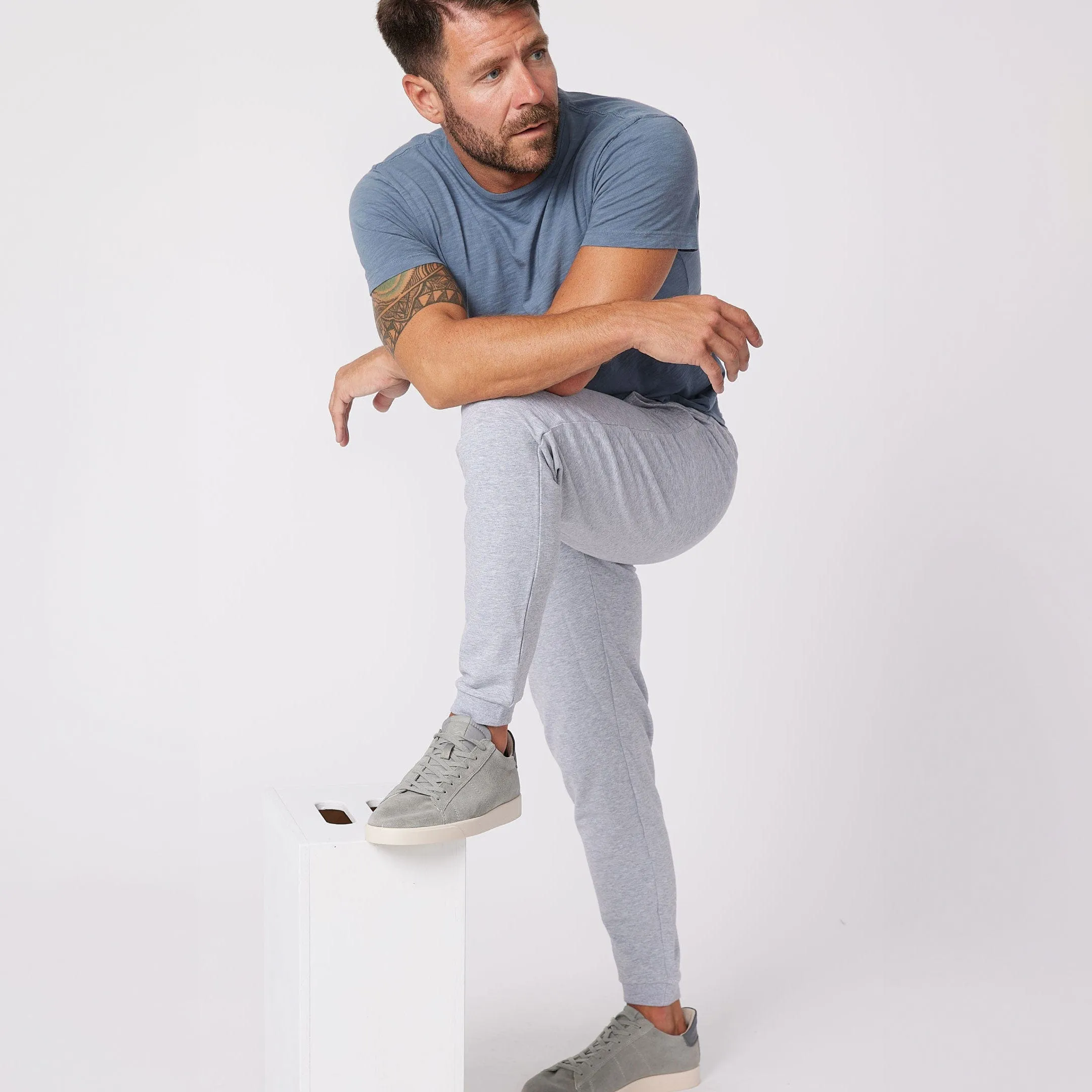 Light Grey French Terry Jogger sold by Ash & Erie product image thumbnail 2