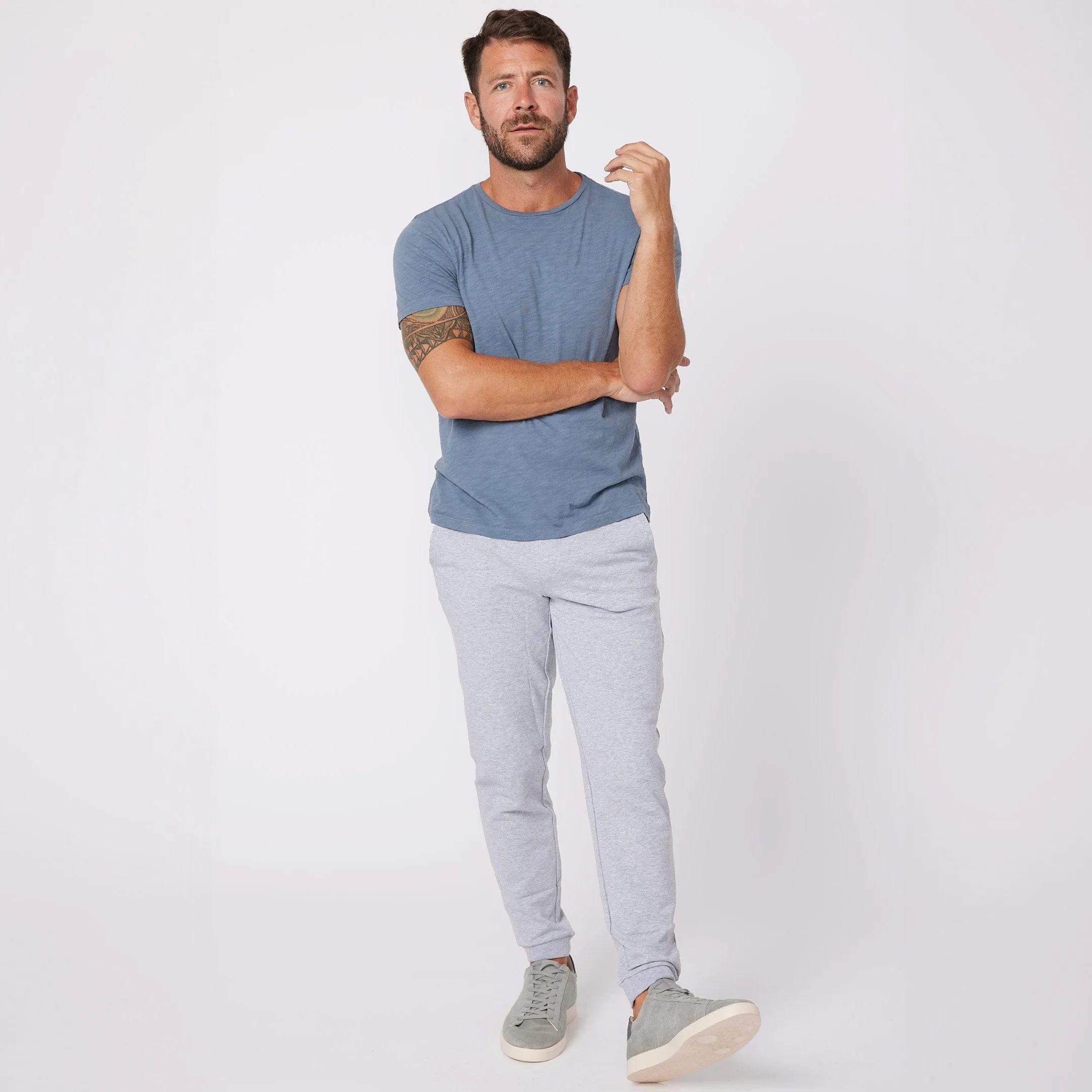 Light Grey French Terry Jogger sold by Ash & Erie product image thumbnail 5