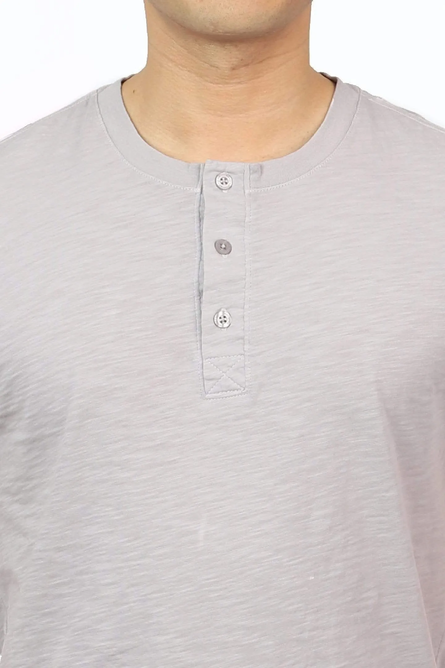 Lightweight Washed Harbor Grey Short Sleeve Henley sold by Ash & Erie product image thumbnail 5