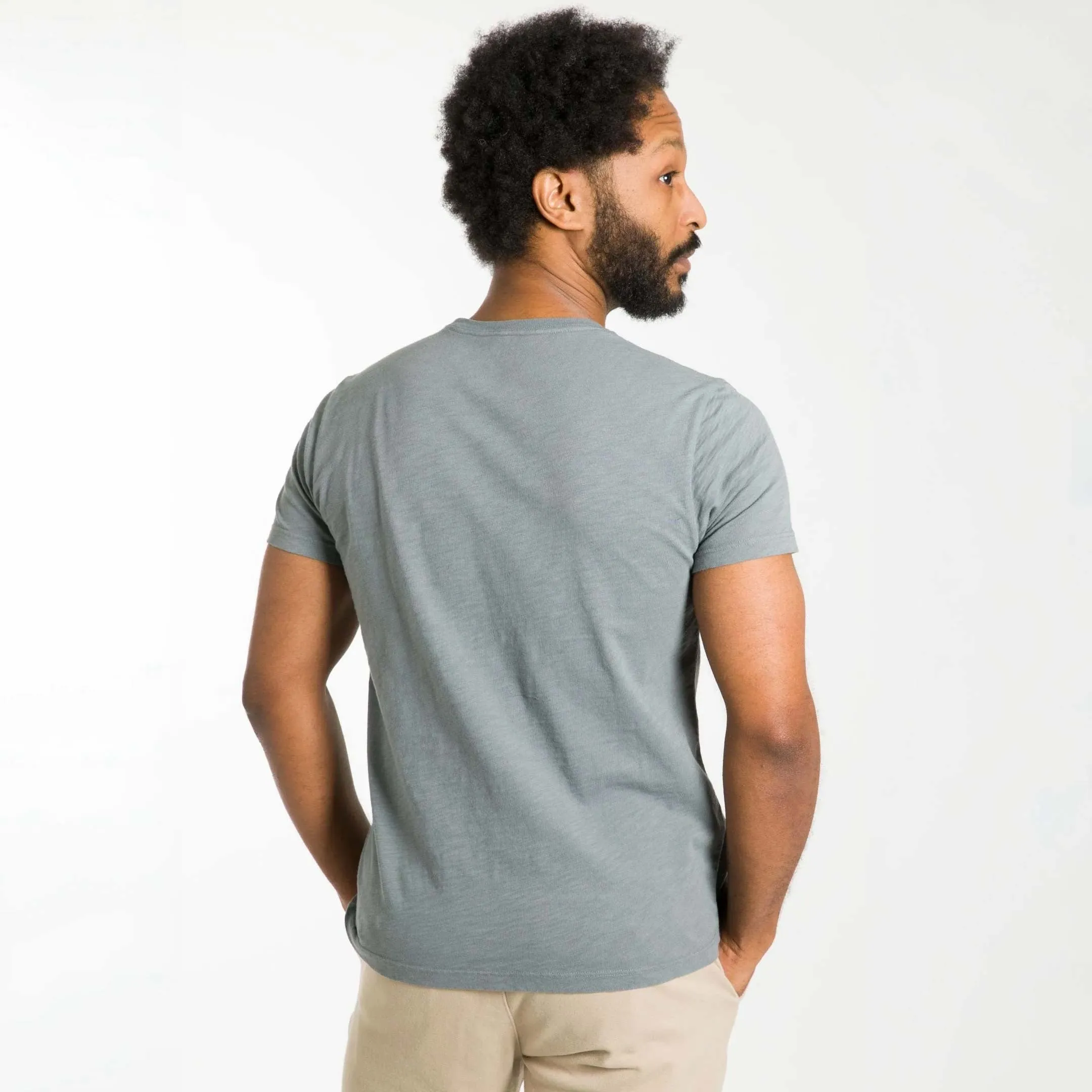 Lightweight Washed Steel Crew Neck Tee sold by Ash & Erie product image thumbnail 3