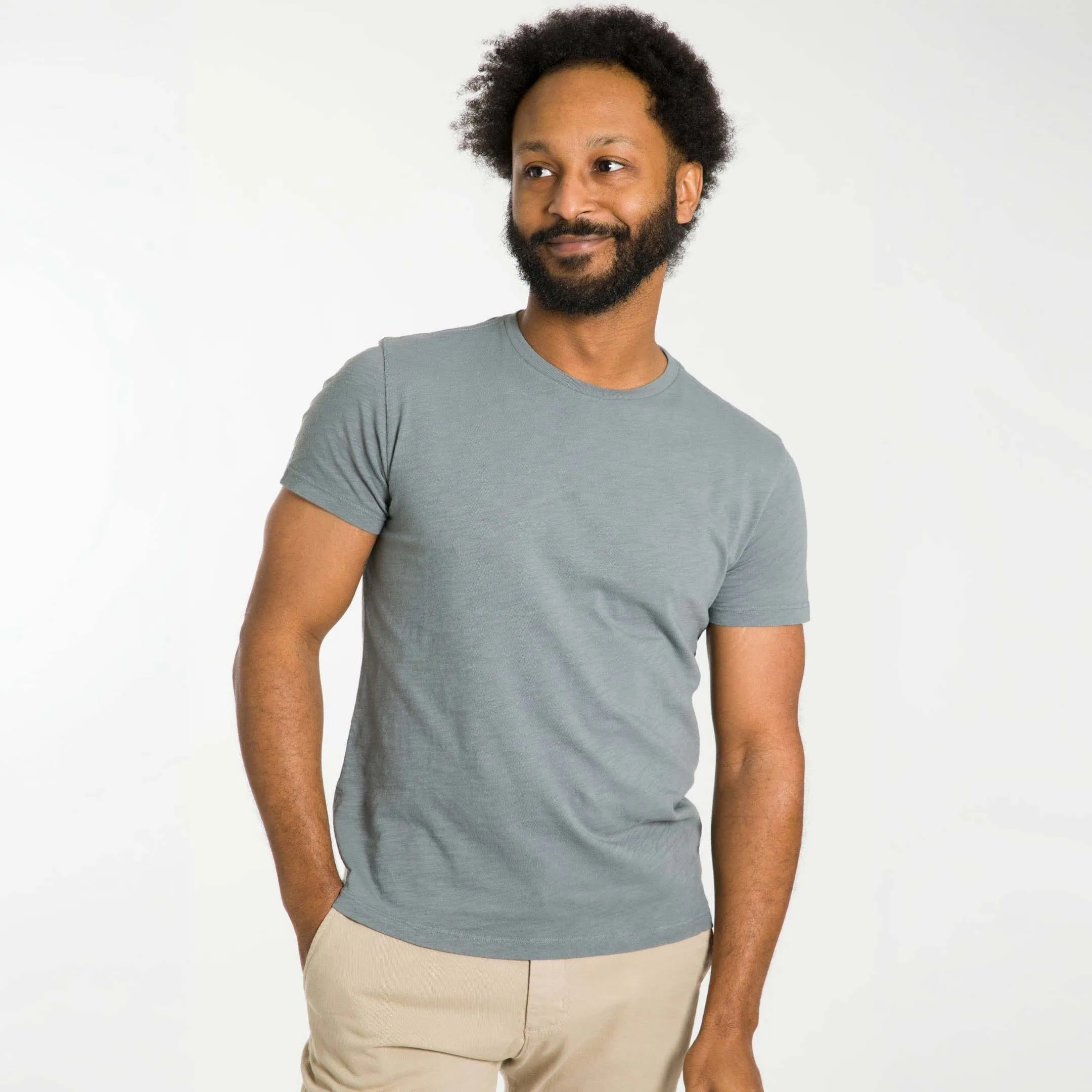 Lightweight Washed Steel Crew Neck Tee sold by Ash & Erie