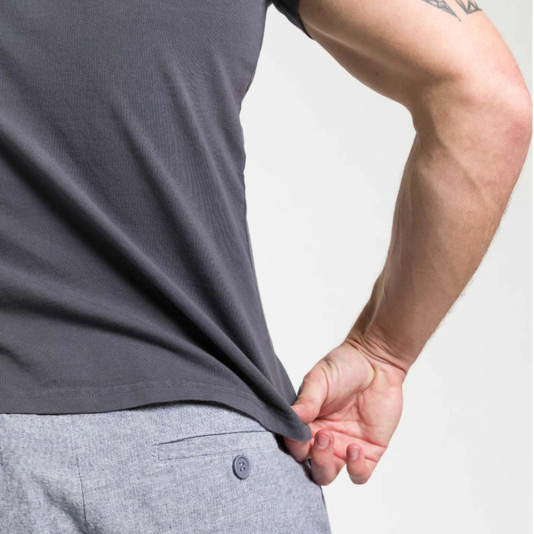 Charcoal Short Sleeve Pima Cotton Henley sold by Ash & Erie product image thumbnail 5