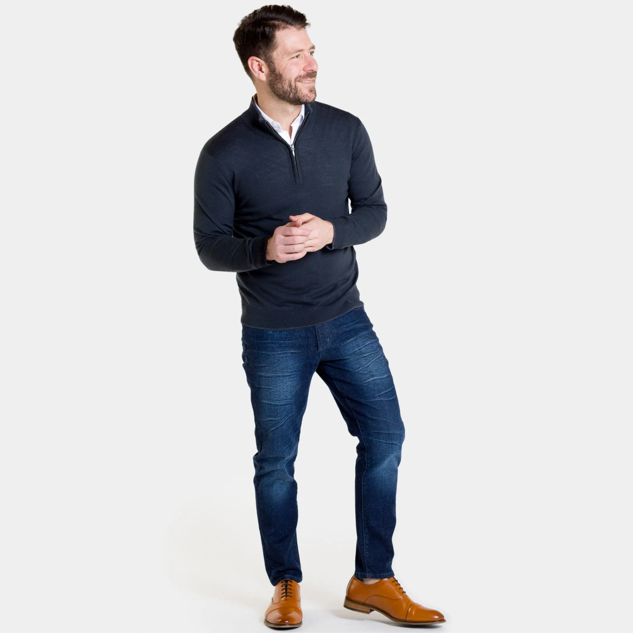 Charcoal Merino Quarter-Zip Sweater sold by Ash & Erie product image thumbnail 2