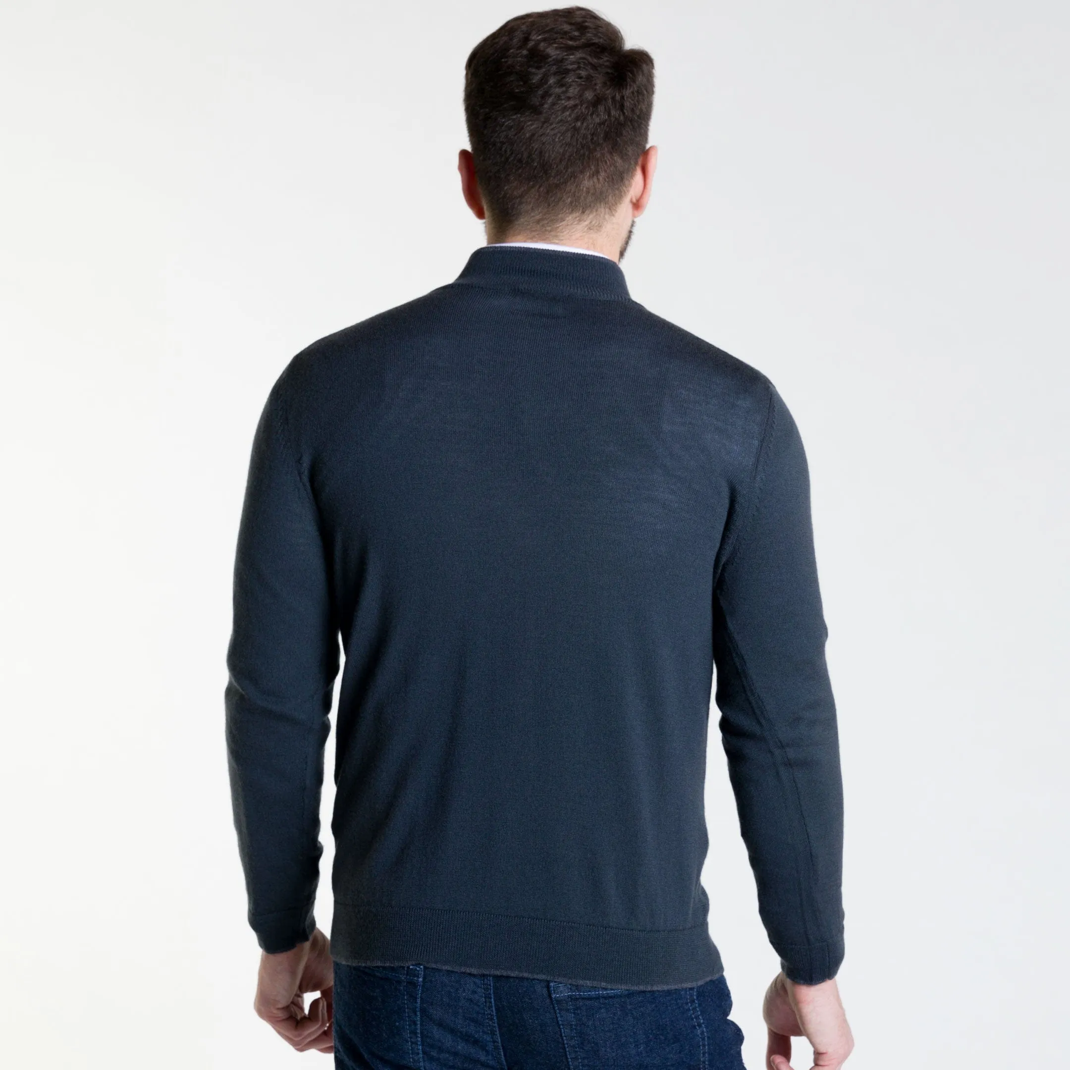 Charcoal Merino Quarter-Zip Sweater sold by Ash & Erie product image thumbnail 3