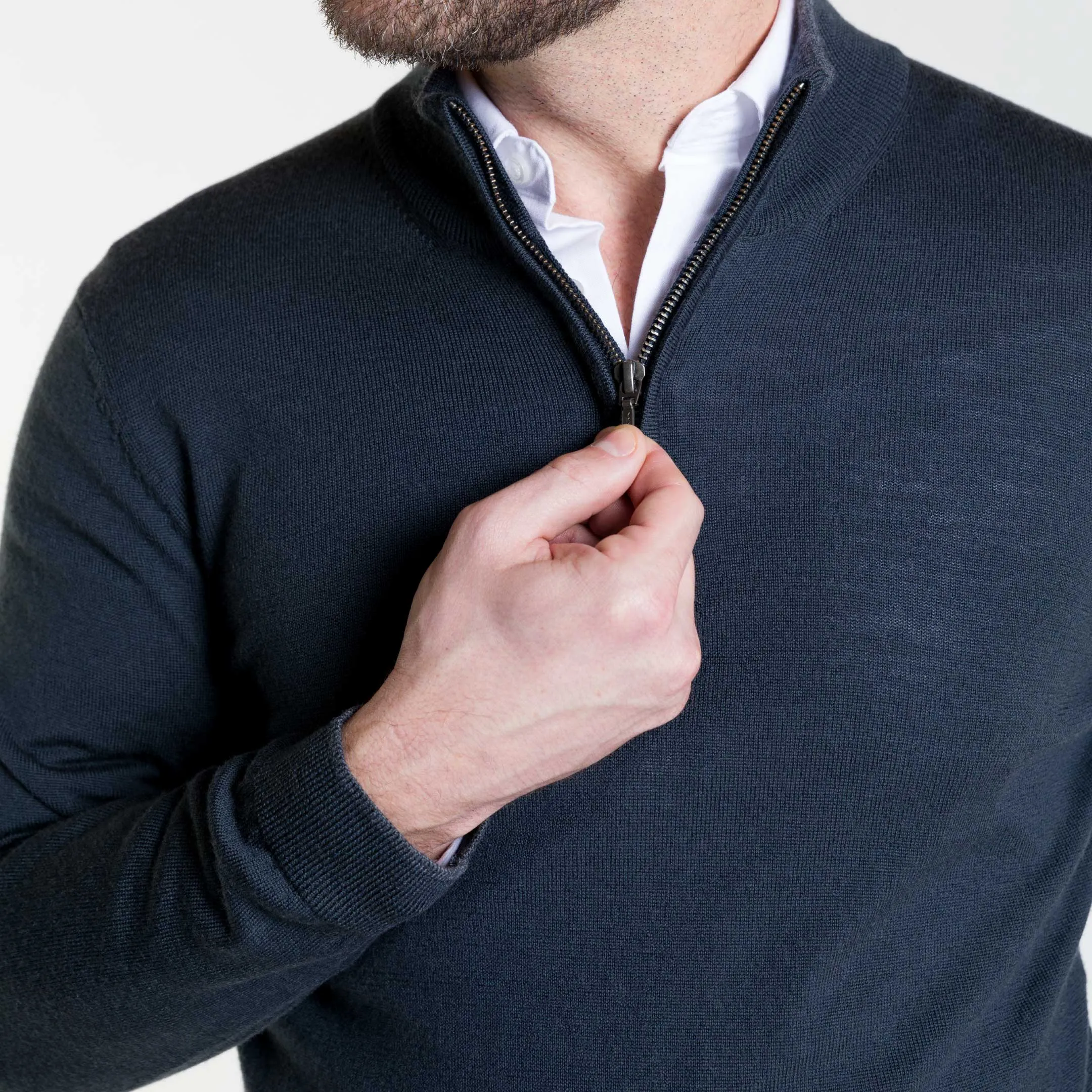 Charcoal Merino Quarter-Zip Sweater sold by Ash & Erie product image thumbnail 4