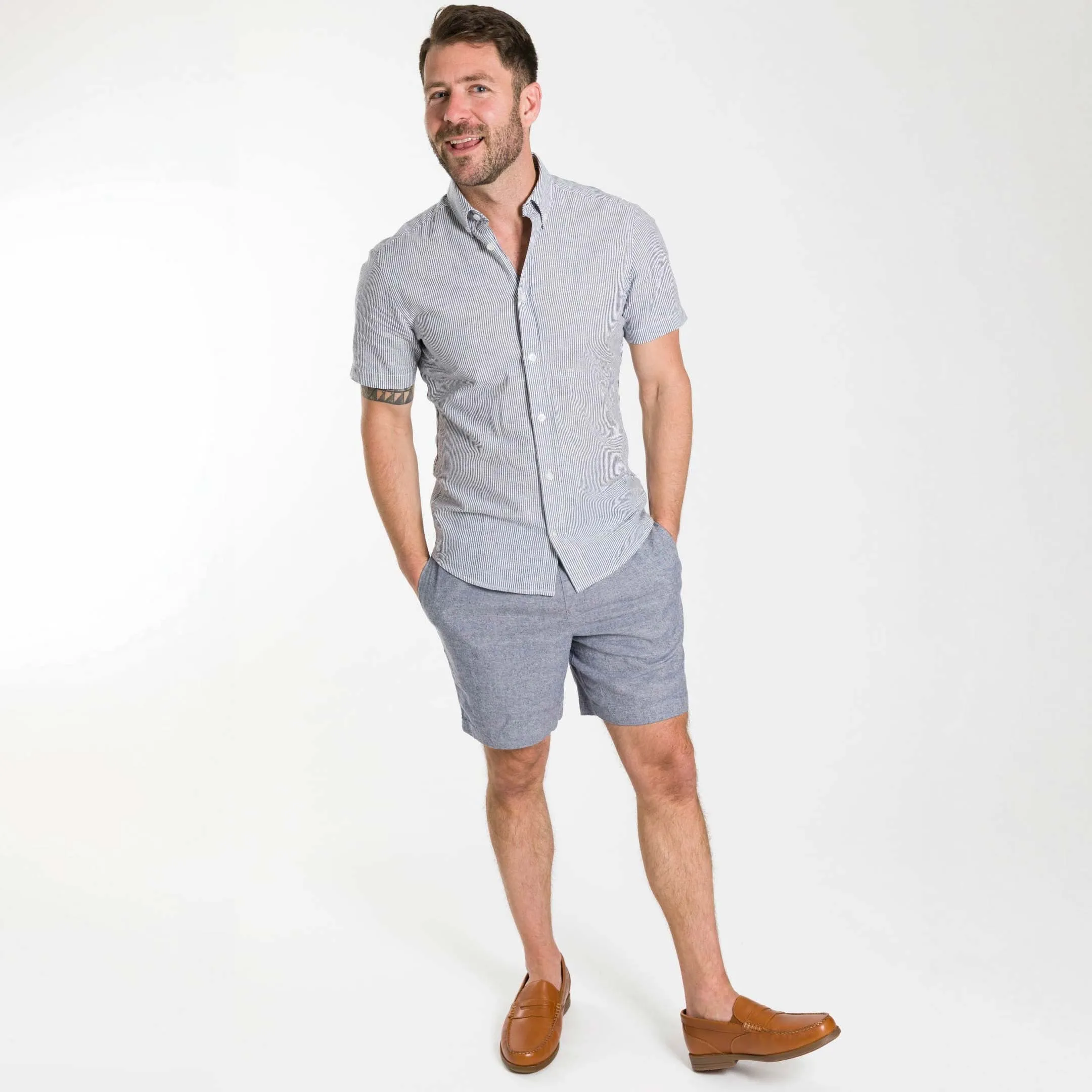Blue Linen Short sold by Ash & Erie product image thumbnail 2